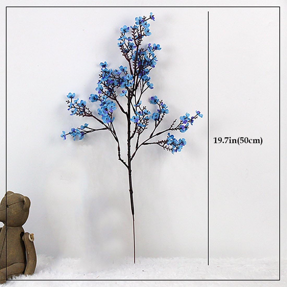 Jaky-Global Babys Breath Fabric Cloth Artificial Flowers 6 Bundle European Fake Silk Plants Decor Wedding Party Decoration Bouquets Real Touch DIY Home Garden(White) image number 3