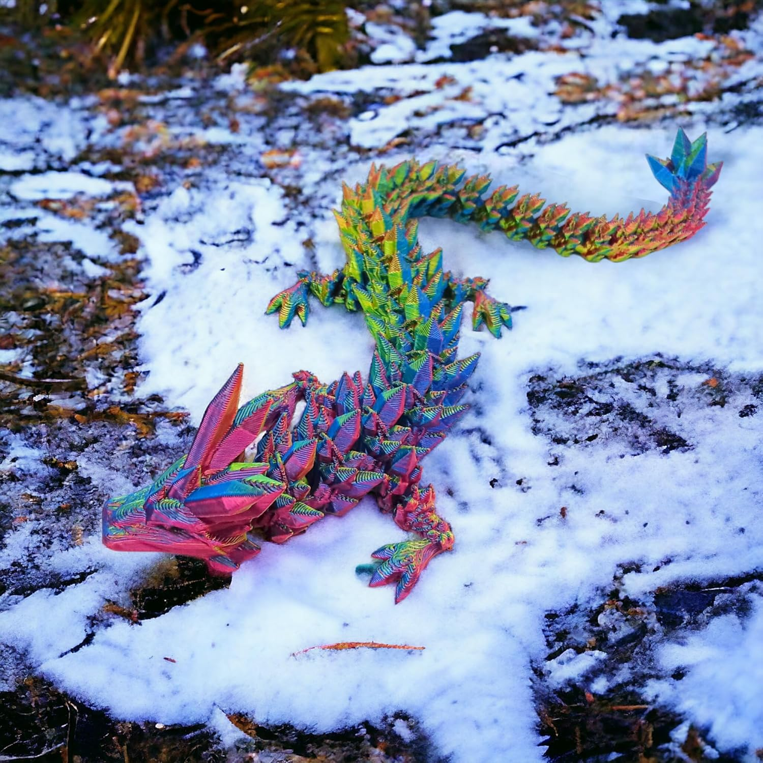 3D Printed Dragon Fidget Toy, Full Articulated Dragon Crystal Dragon, Home Office Decor Executive Desk Toys, Fidget Toys for Autism/Adhd image number 3
