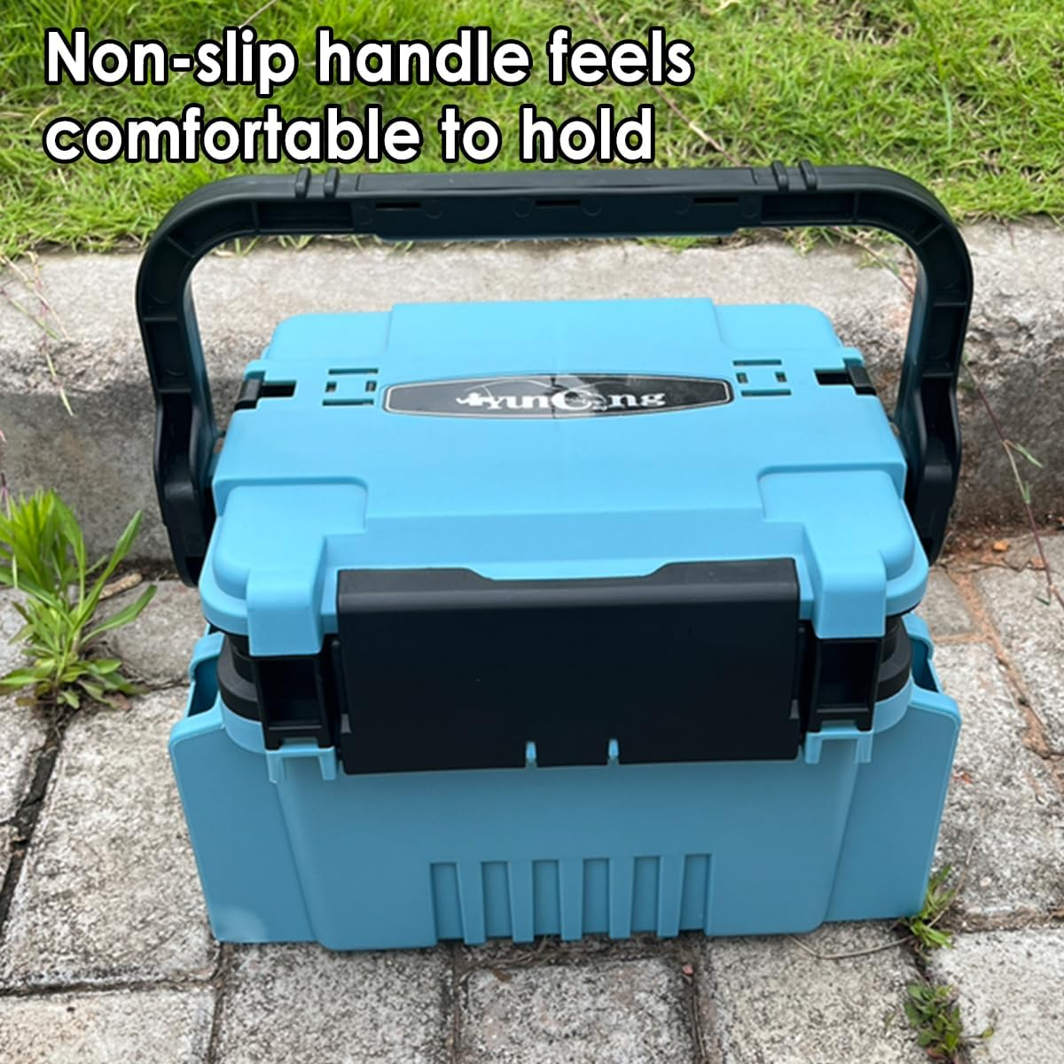 AIMALL Multifunctional Fishing Tackle Box &ndash; Large-Capacity Portable Gear Storage Case with 14 Compartments & Spacious Lower Section, Durable Impact-Resistant Plastic, 12.2In X 9In X 12.2In image number 2