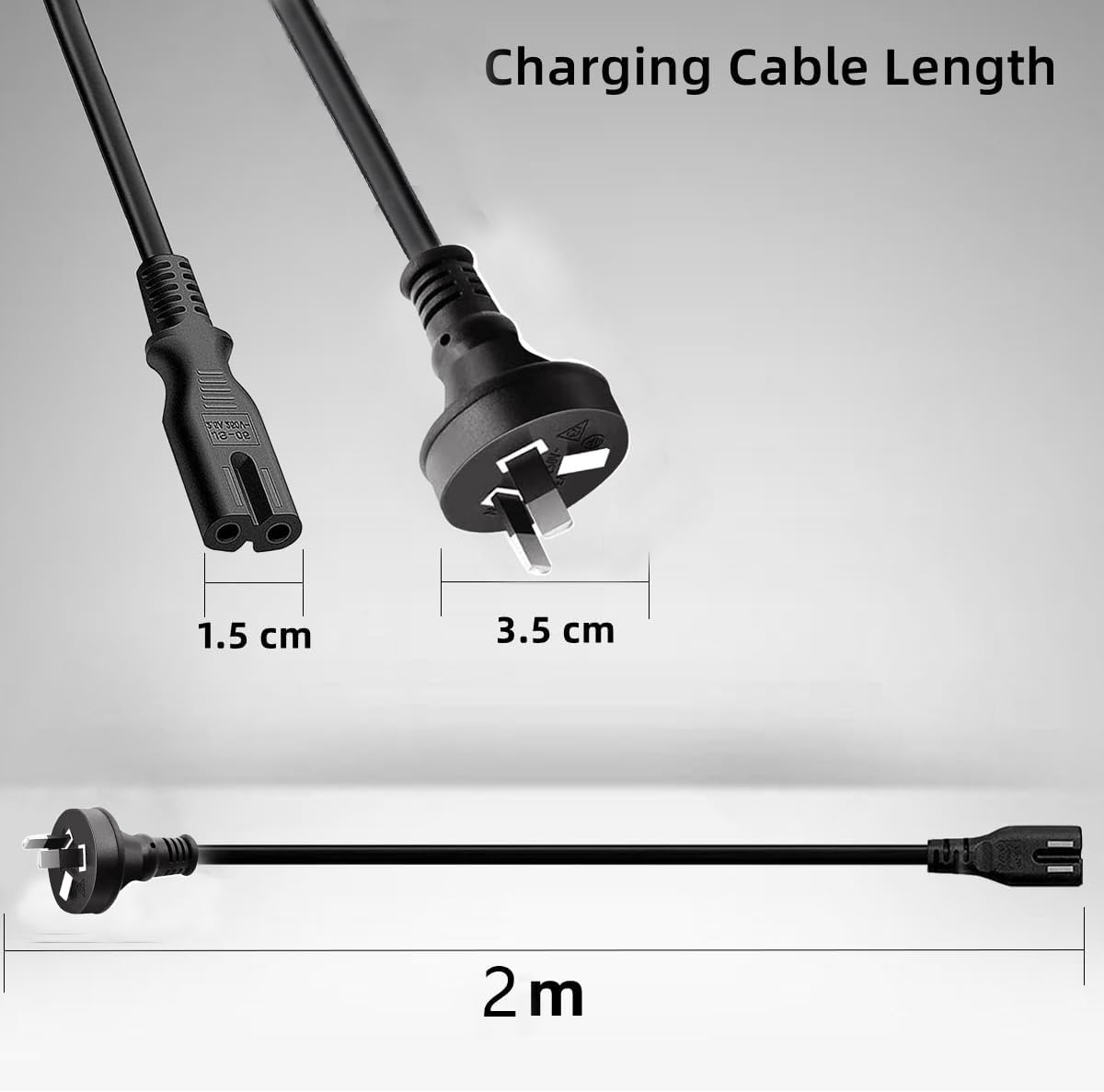 Figure 8 Power Cord 2M,Figure 8 Power Supply Cord,2 Pin Core Figure 8 IEC-C7 AC Power Cable Lead AU Plug for PC Monitor,Dvd,Printer,Samsung Philips LG Sony Tv,Ps5,Ps4,Ps3,Xbox Consoles,Camera,Hp Envy image number 5