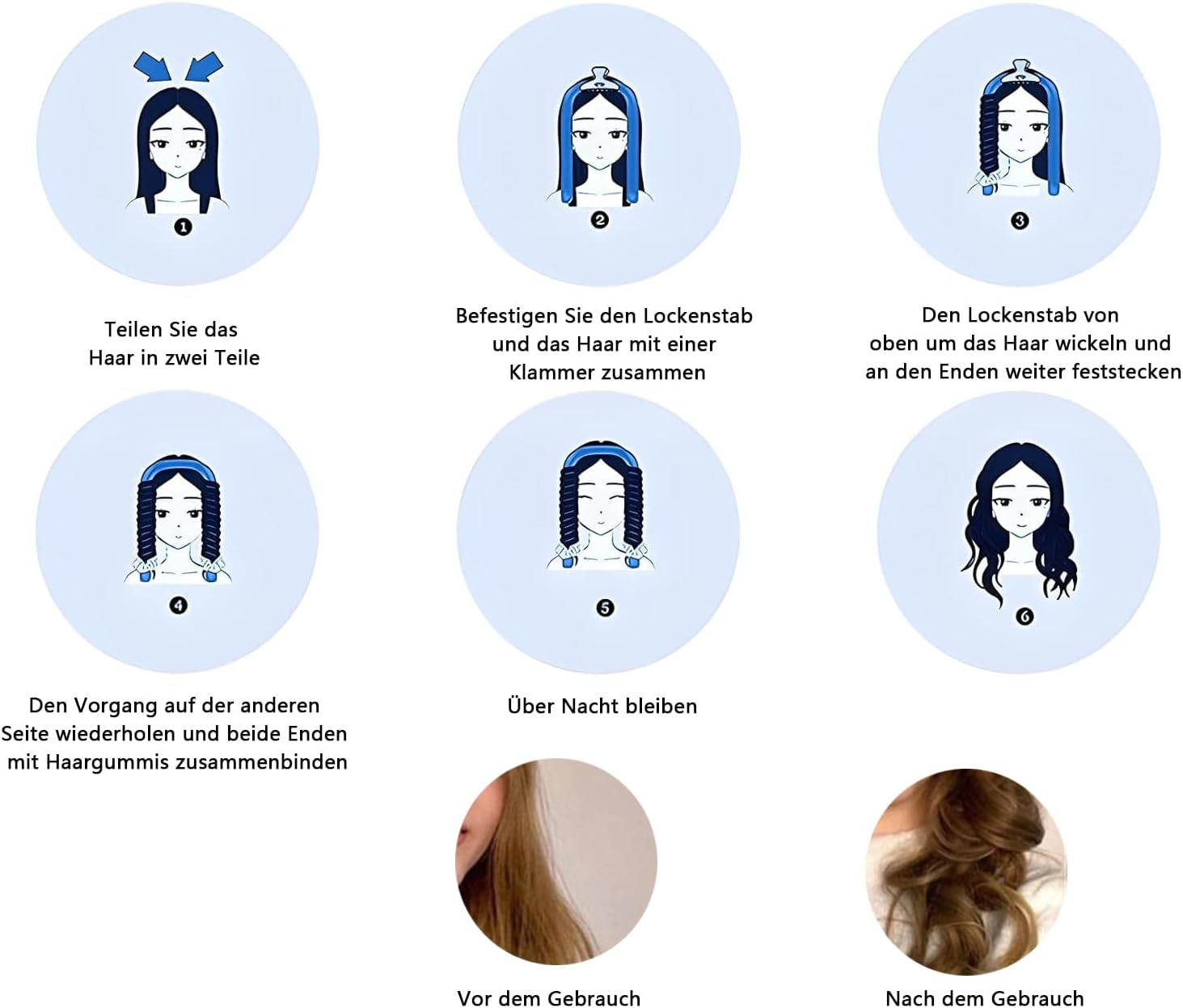 CUEMOON Curls without Heat, Heatless Curls Band Curlers Overnight, Silk Bands Hair, Curls Make Overnight Long Hair Ribbo image number 1