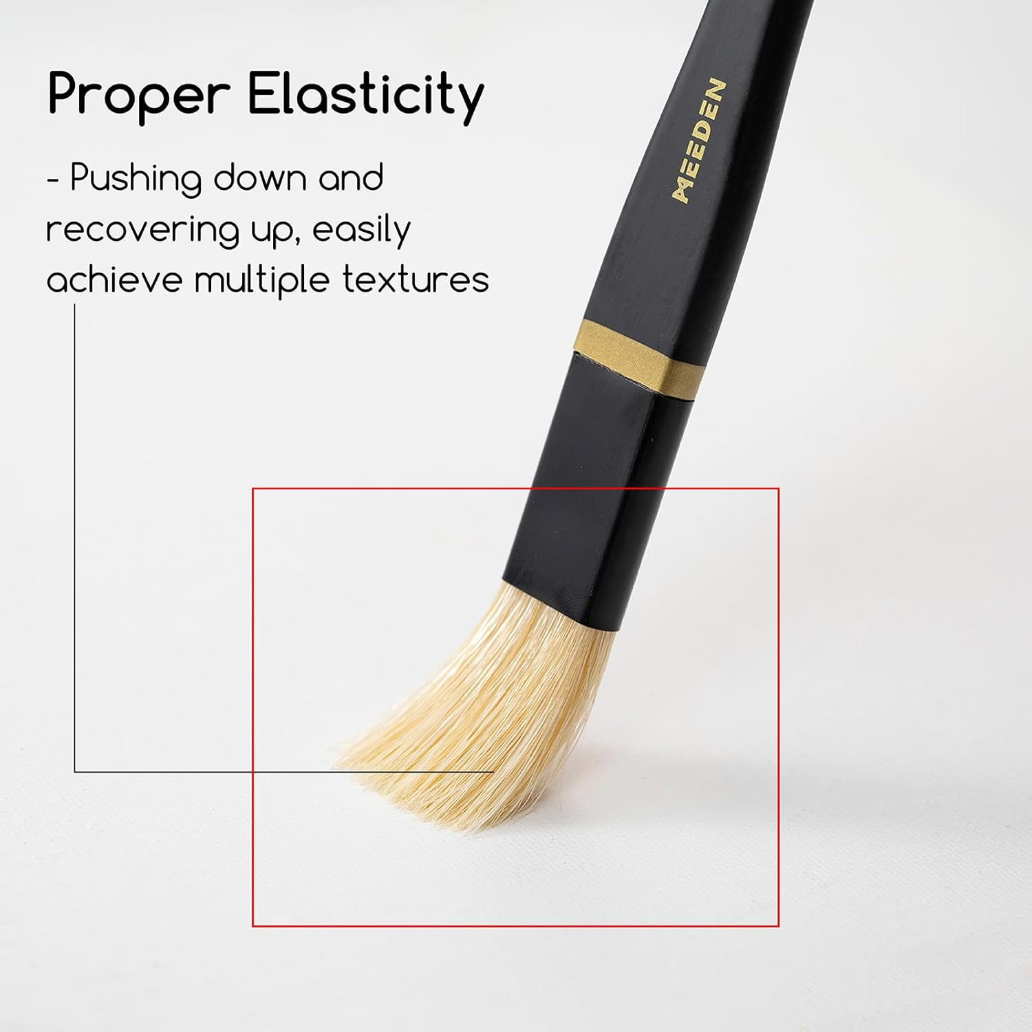 MEEDEN Oil Paint Brush Set: 10 Pcs Hog Bristle Paint Brushes with Wood Long Handle - Artist Paint Brush Set for Adults Beginners - Perfect for Oil Acrylic Canvas Painting image number 3