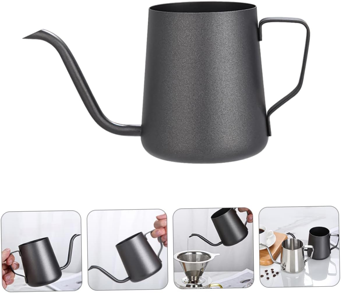 Hoement Stainless Steel Pot Espresso Pot Home Supply Hand Brew Coffee Maker Long Spout for Coffee Kettle and Daily Use - Black image number 4