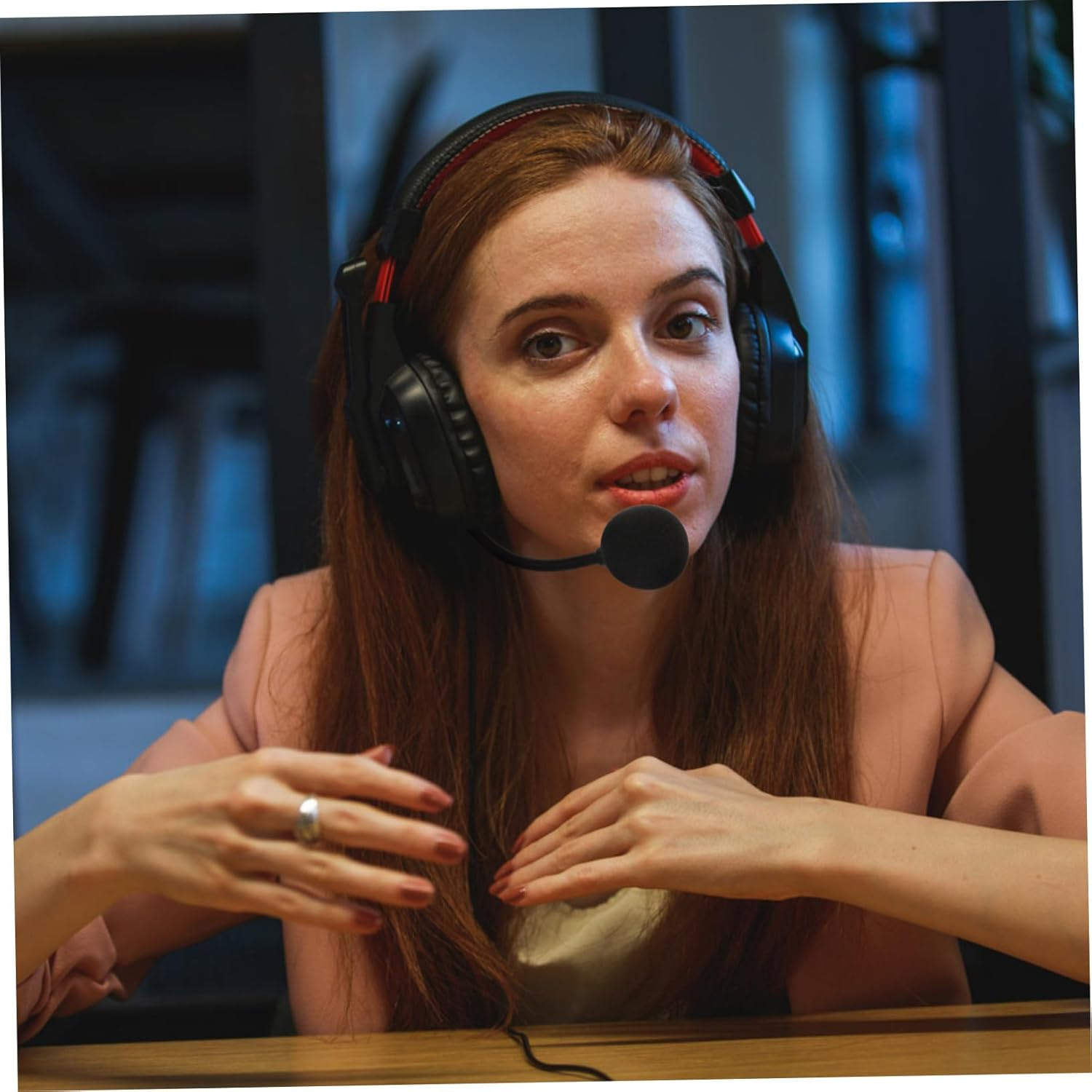 Yardenfun Wired Computer Headset Microphone with Noise Reduction for Pc Gaming and Webcast, Over-Ear Gaming Headphones with Built-In Mic for Online Lectures and Communication