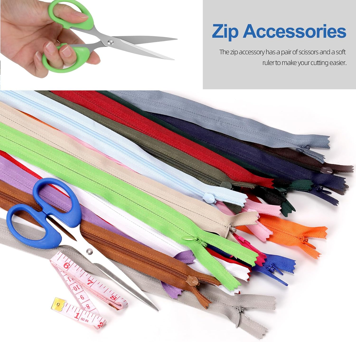 Glarks 22Pcs 40Cm Nylon Invisible Zippers, 20 Colors Nylon Invisible Zipper Bulk, Colorful Conceal Zippers, Crafts Hidden Zippers, Invisible Nylon Coil Zippers with Tools for Sewing Craft image number 6