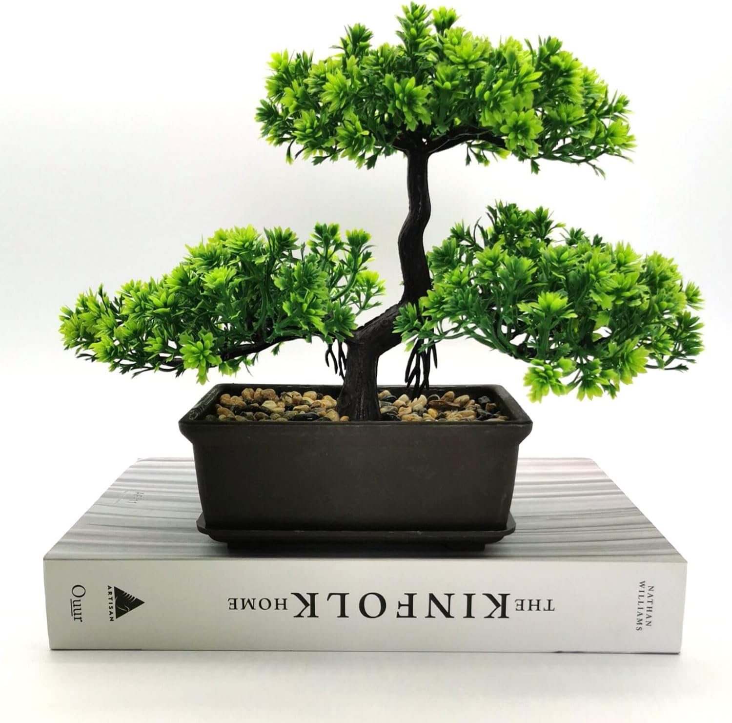 Artificial Bonsai Tree Juniper Faux Plants Indoor Small Fake Plants Decor with Ceramic Pots for Home Table Office Desk Bathroom Shelf Bedroom Living Room Farmhouse Decorations image number 1