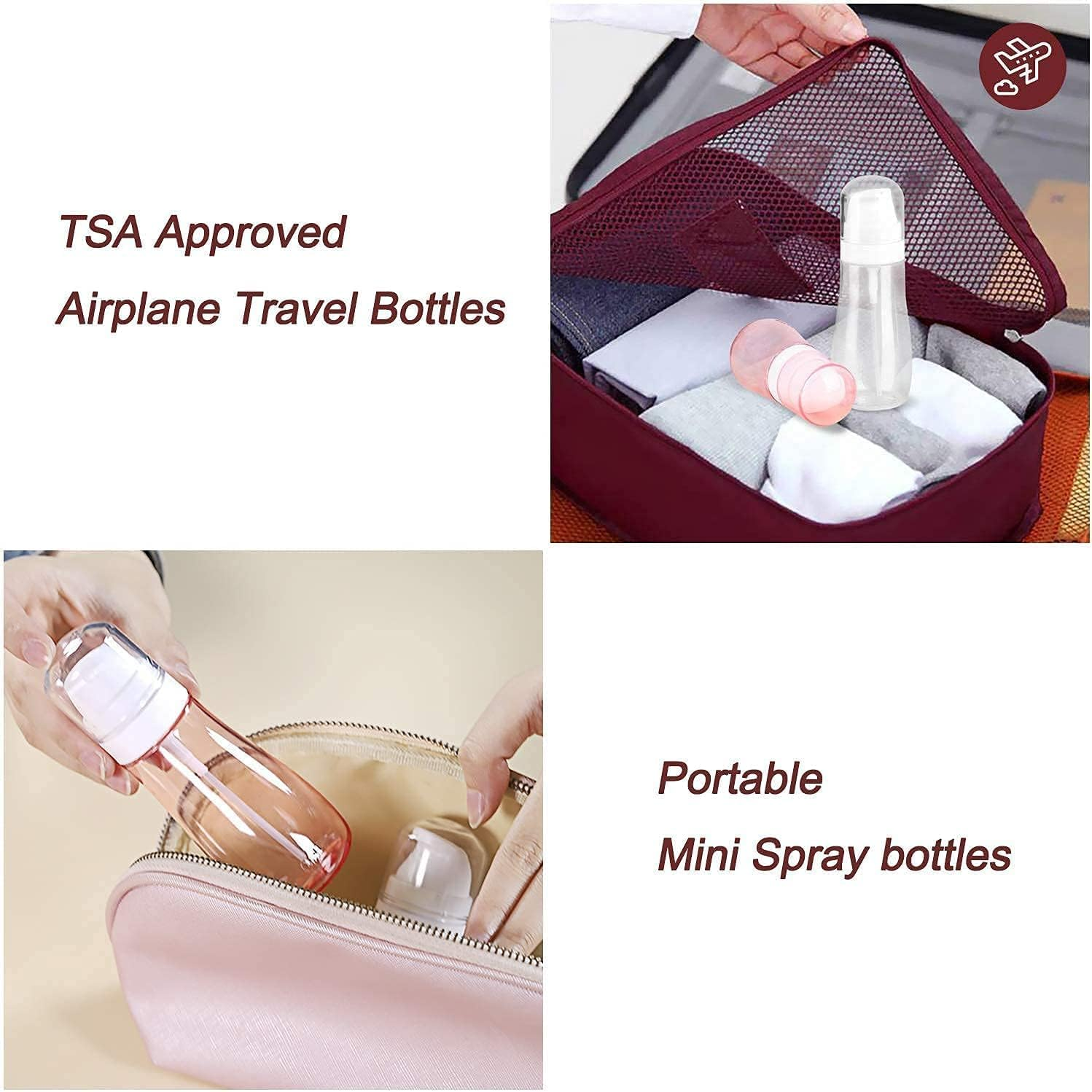 60Ml Plastic Mini Fine Mist Spray Bottles, 2Pcs 60Ml Leak Proof Fine Mist Mini Empty Spray Bottles, Empty Plastic Spray Bottle Mist Travel Spray Bottle image number 4