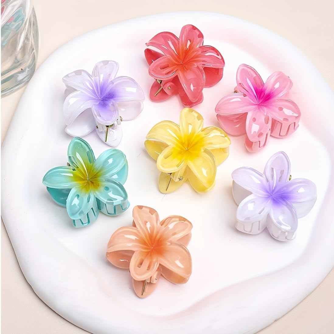 MIRKUZI Hair Clips Pack of 12 Non-Slip Hair Pins Flowers Hawaiian Hair Pins, Women'S Flowers Large Flowers Hairpins, Colourful Flowers Hairpins, Hibiscus Flowers Hair Pins image number 4