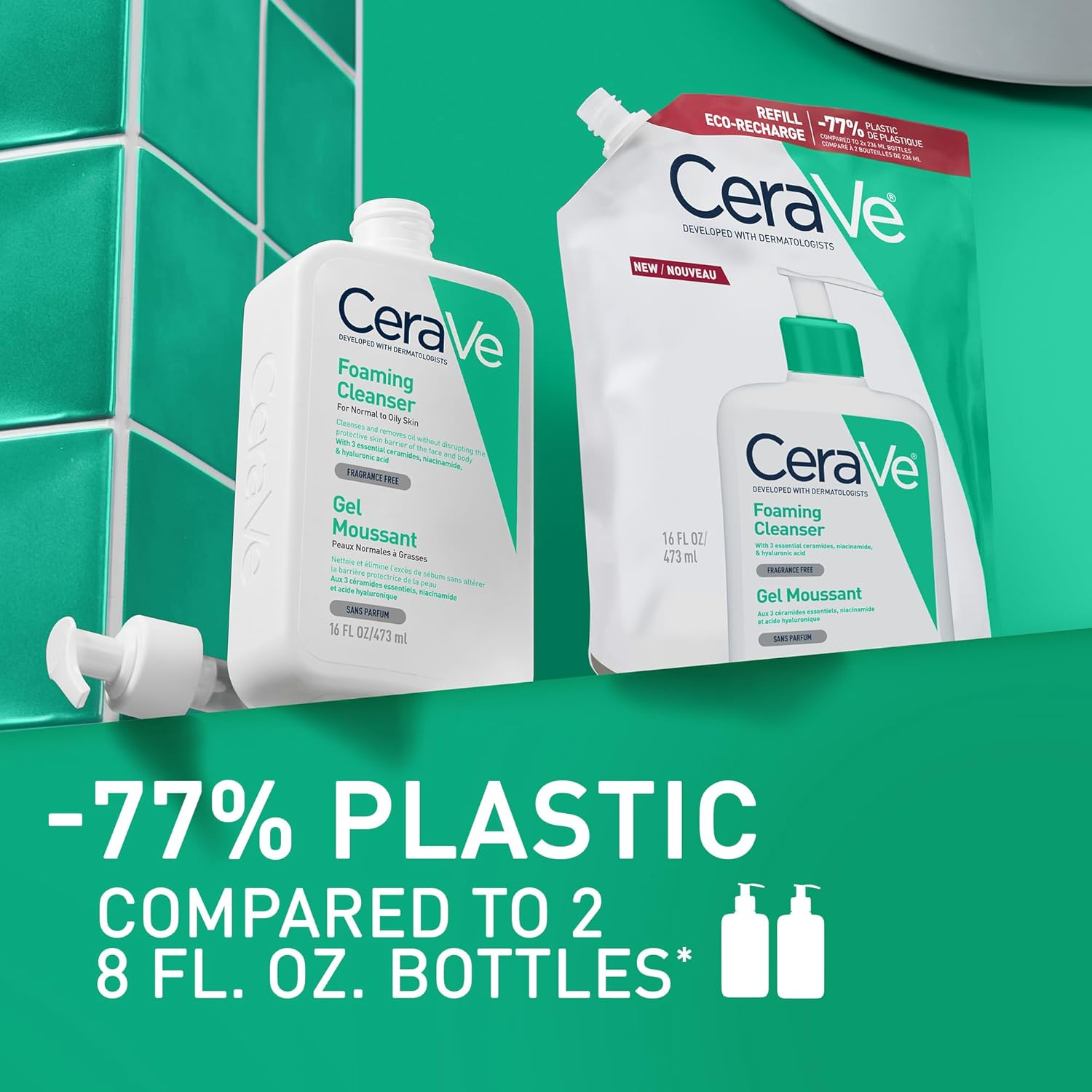 Cerave Foaming Cleanser Eco-Recharge Refill 473 Ml