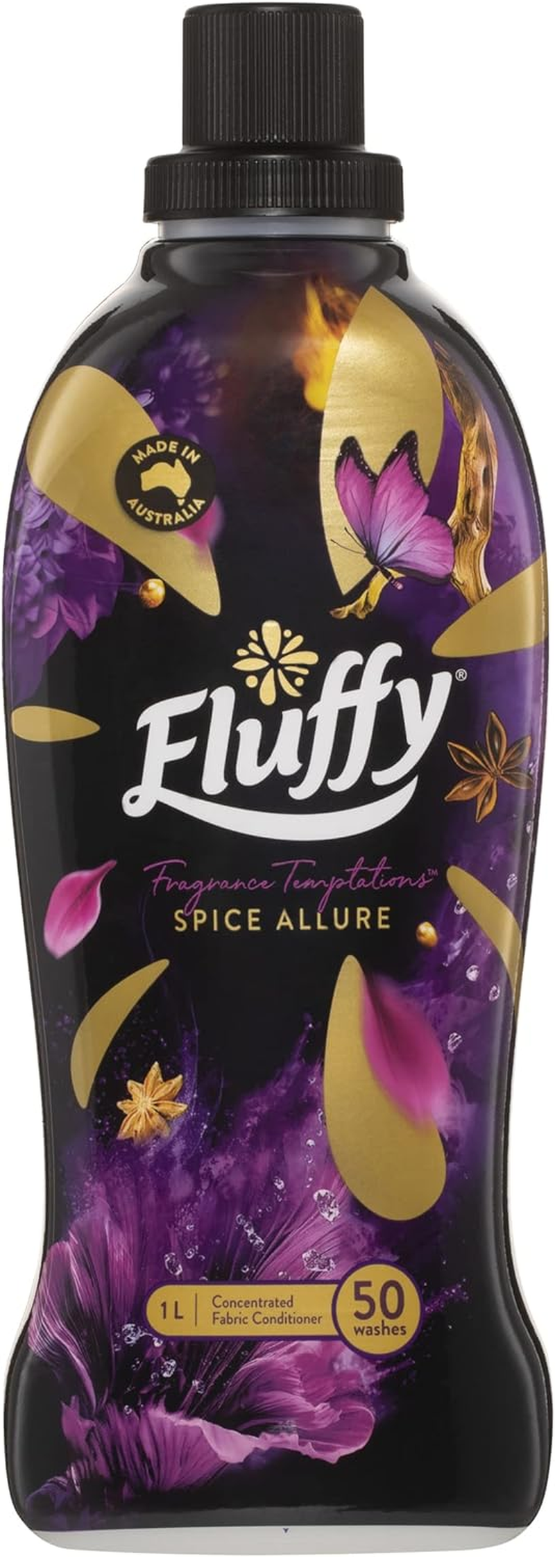 Fluffy Concentrate Liquid Fabric Softener Conditioner, 1L, 50 Washes, Spice Allure, Fragrance Temptations image number 3