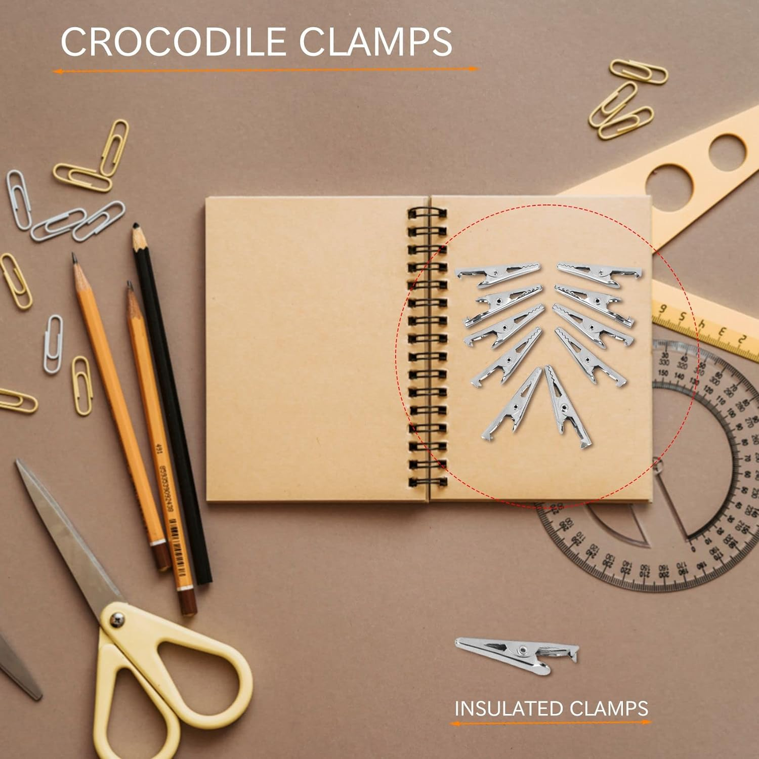 Spacesea 50 Pcs Metal Alligator Clip, Clip, Silver Tone Alligator Clips, Clamps, Versatile Professional Grade Electrical Testing Clips image number 3