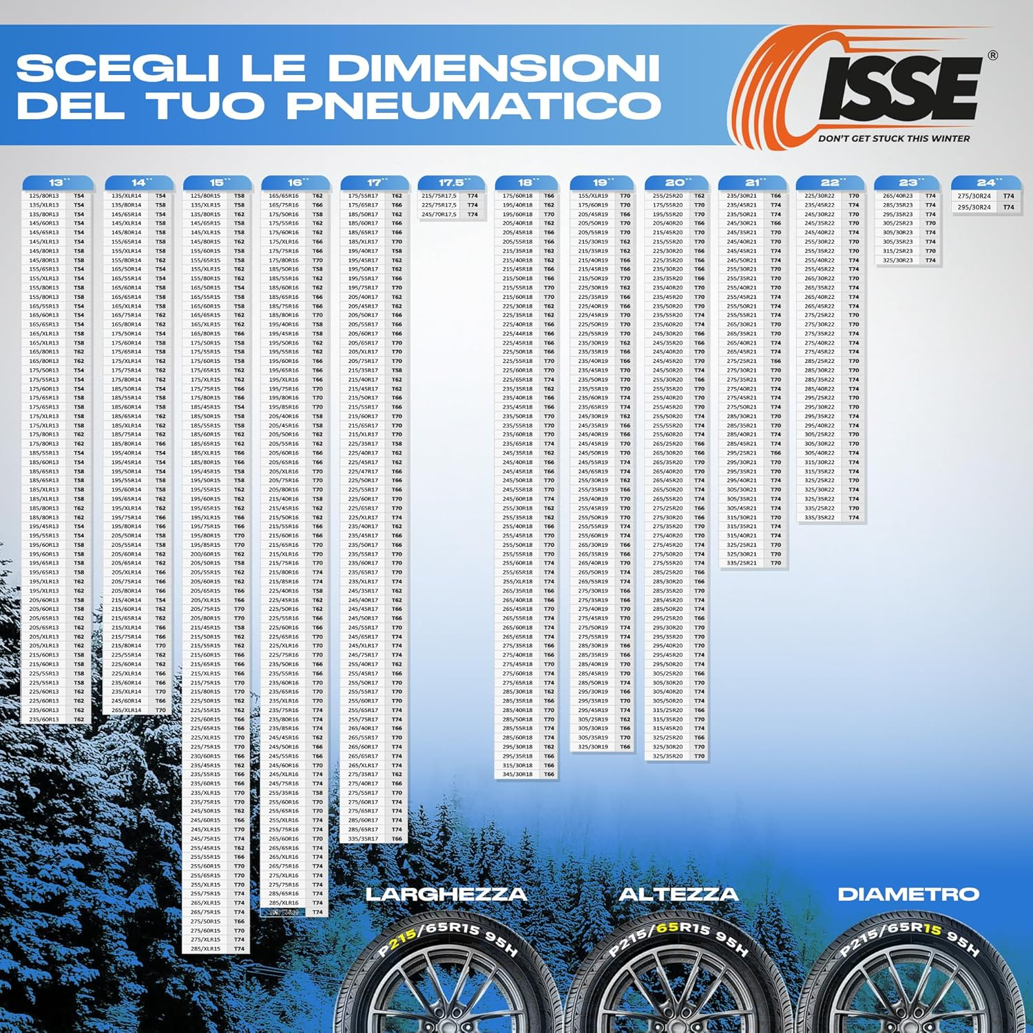 ISSE C60070 Classic Issue Snow Socks for Traction, Size 70