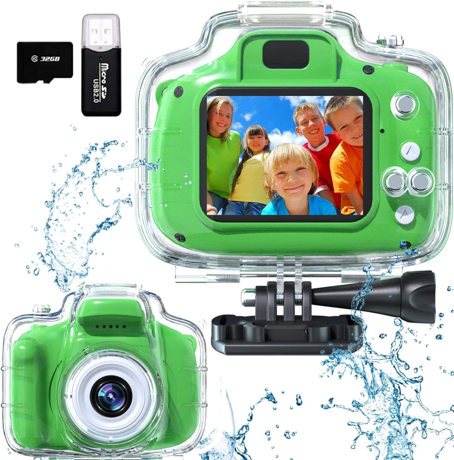 Seckton Kids Camera Waterproof for Girls 3-12 Year Old Children'S Day Birthday 1080P Children Digital Camera Underwater HD Video Toddler Camera Toys 2 Inch Screen with 32GB Card (Pink)