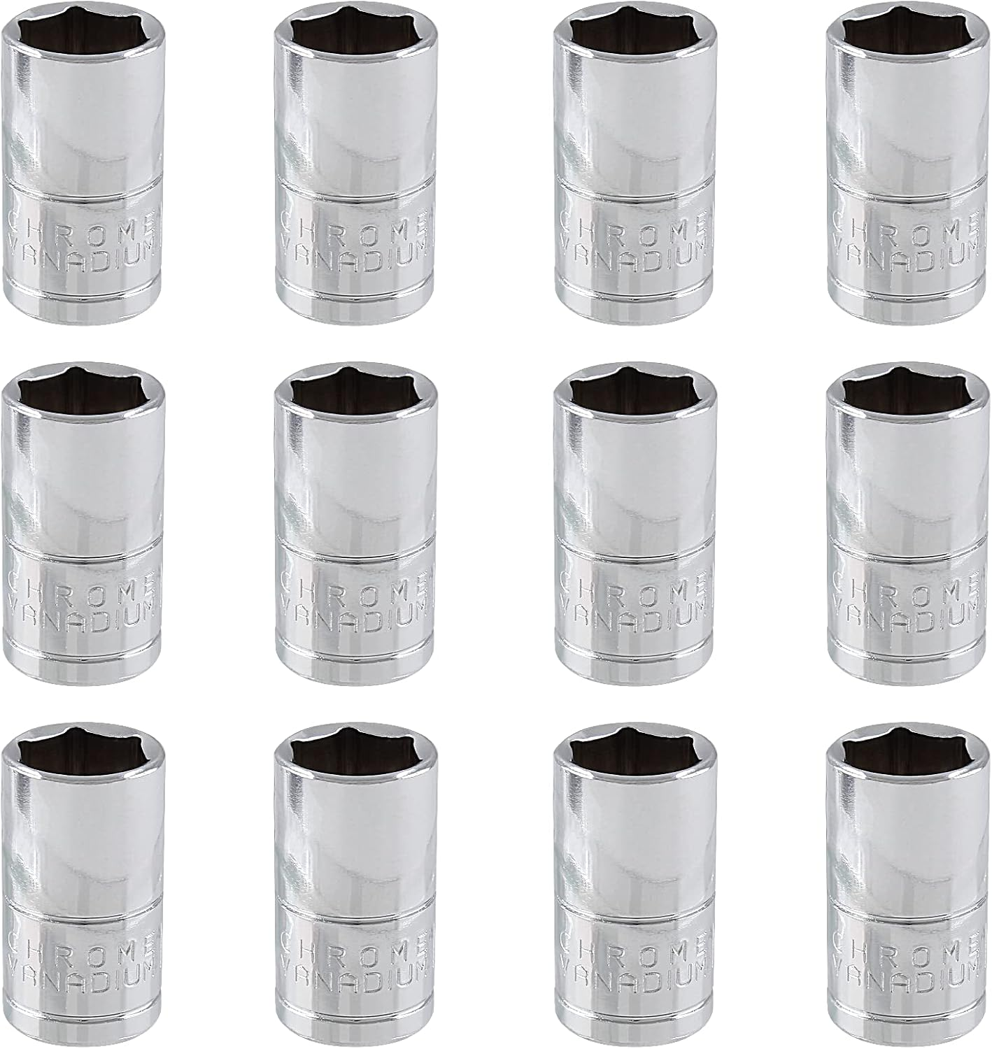 12 Pcs 1/4 Inch Drive 6 Point Socket, Metric Shallow Socket, 10Mm image number 6