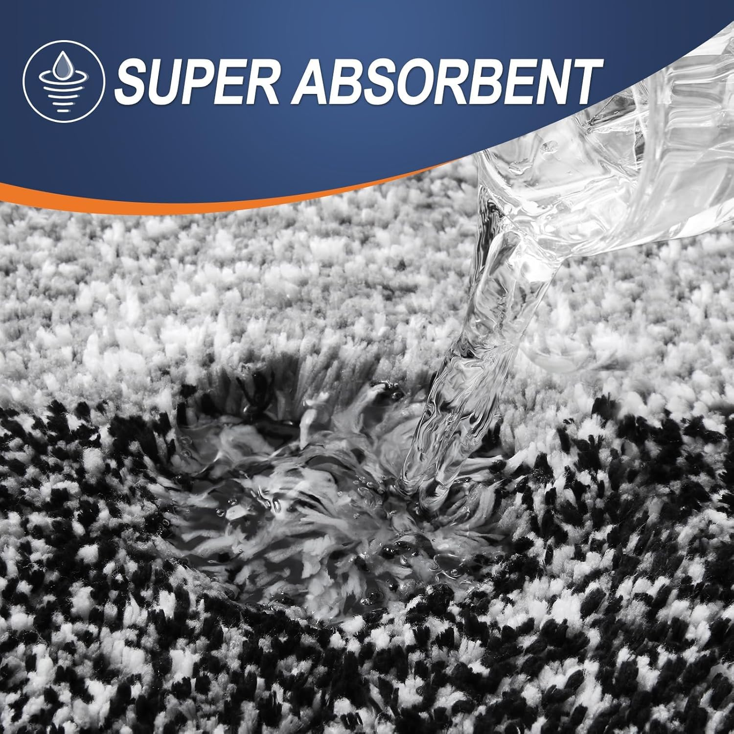 YUTA Bathroom Rugs Mat Extra Soft and Absorbent Microfiber Bath Rugs, Non-Slip Plush Shaggy Bath Carpet, Machine Wash Dry, Bath Mat for Bathroom Floor, Tub and Shower, 51X76Cm, Black image number 3