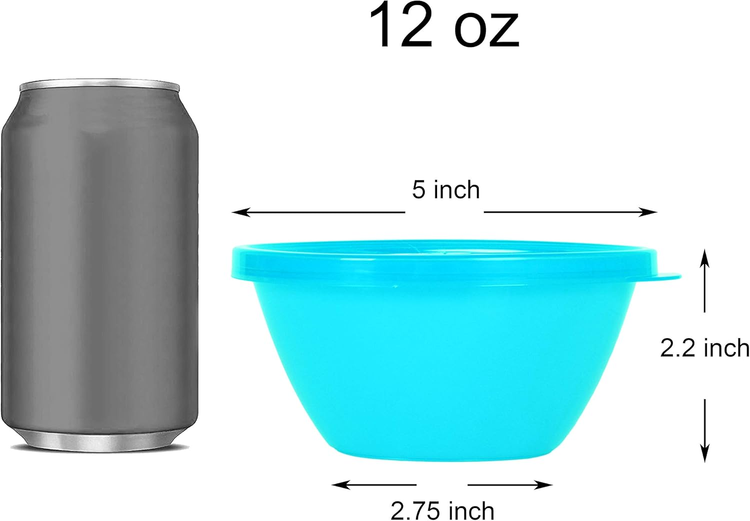 Youngever 12 Ounce Plastic Bowls with Lids, Snack Bowls, Small Bowls, Food Storage Containers, Set of 9 in 9 Assorted Colors image number 2