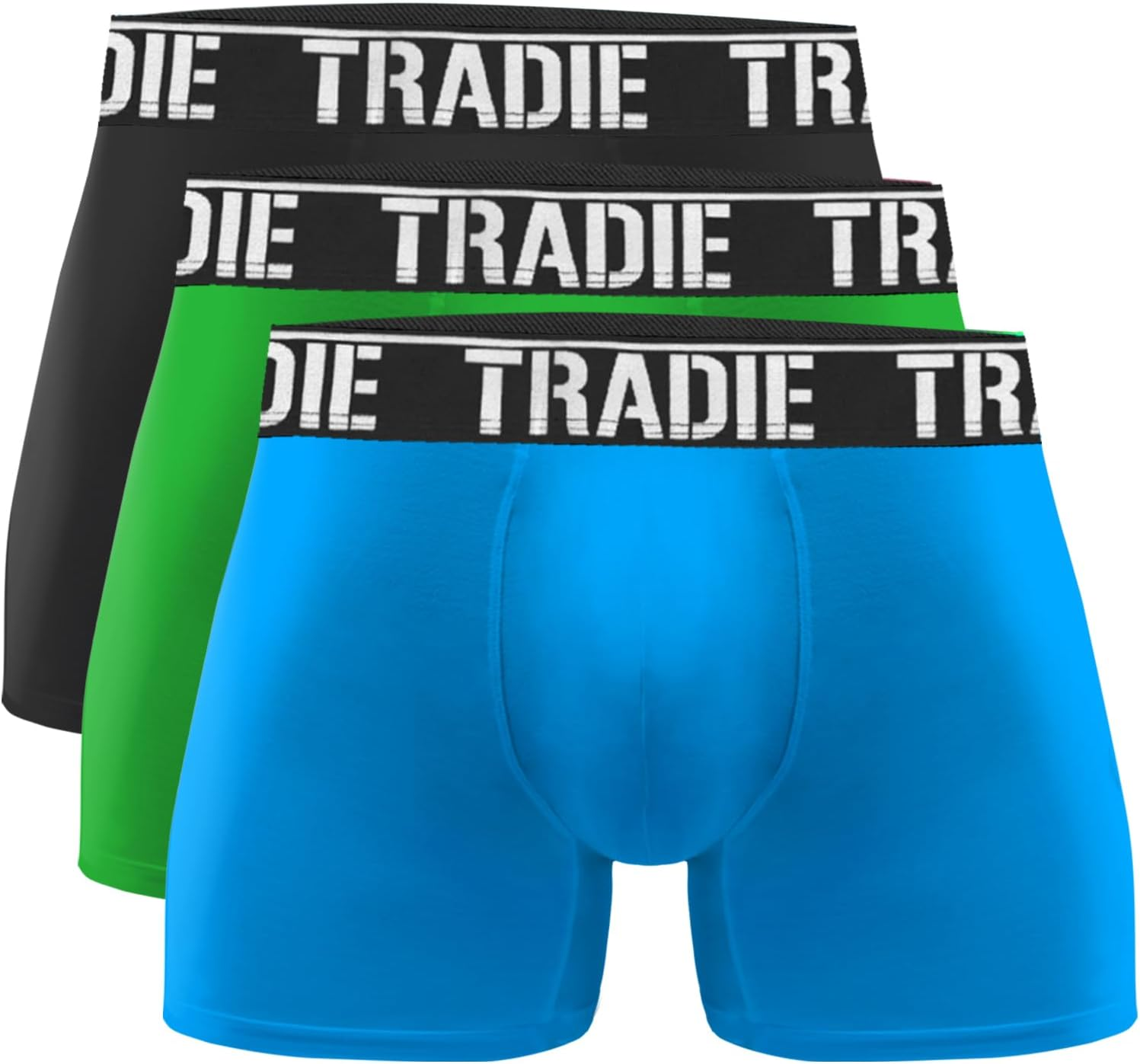 TRADIE Men'S Cotton/Elastane Fitted Trunk 3-Pack Mens Underwear, Stretch Cotton Fabric, Comfortable, Soft, Breathable Mens Boxer Brief, Value Pack Underwear for Men