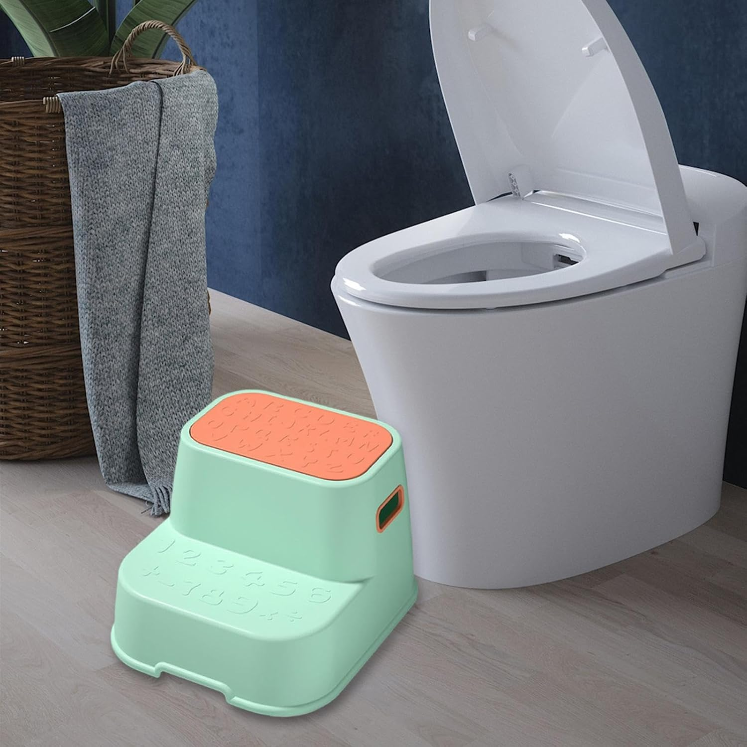 Amagogo Step Stool, Double up Toddlers Step Stool, Two Step Stool, Toilet Stool, for Cabinets, Green - Pink image number 2