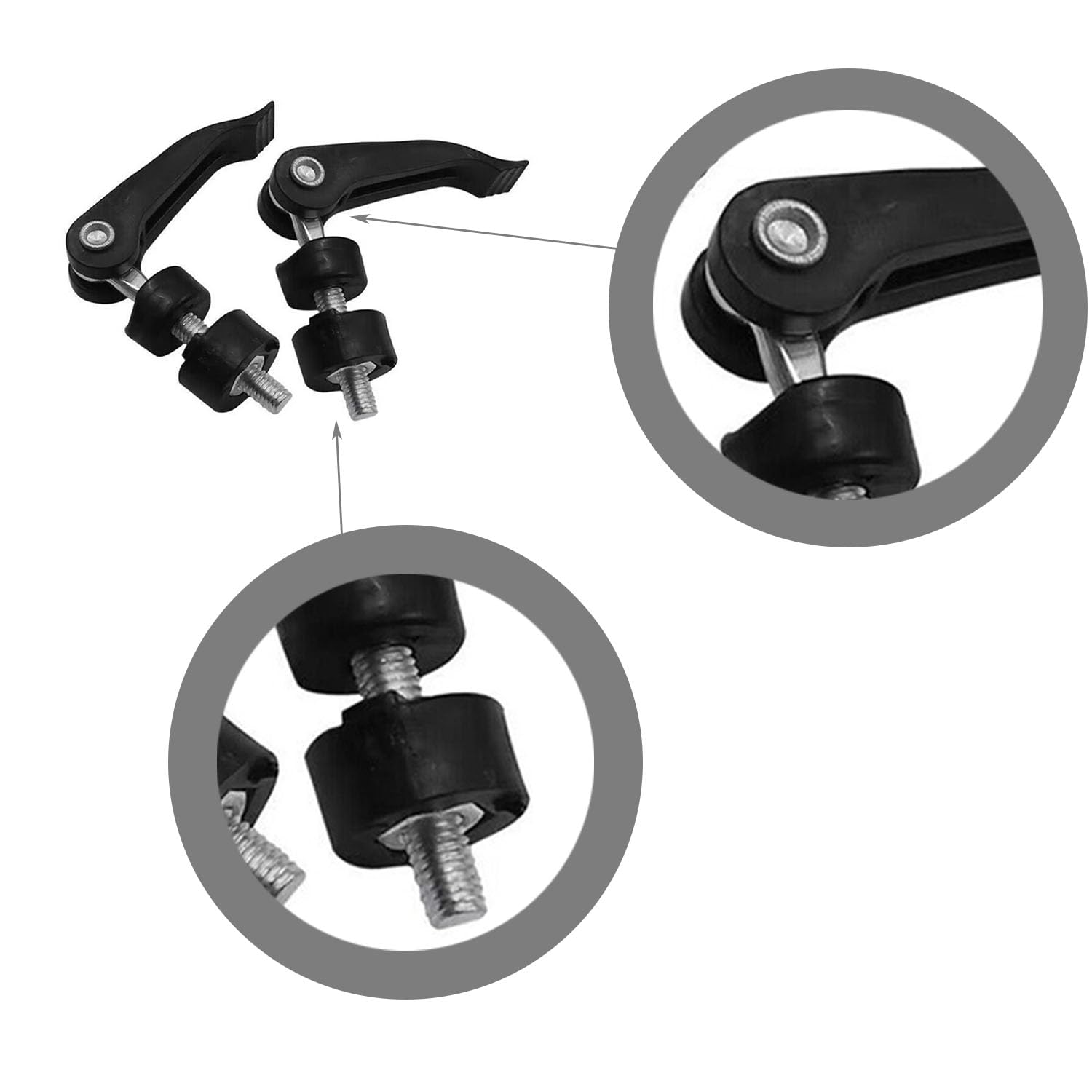 Shengsenfu 4Pcs Black Aluminium M6 Hex Quick-Release Screw for Lawnmower & Seat Post, Bike Seat Clamp, Tile Cutter Repair Tool image number 4