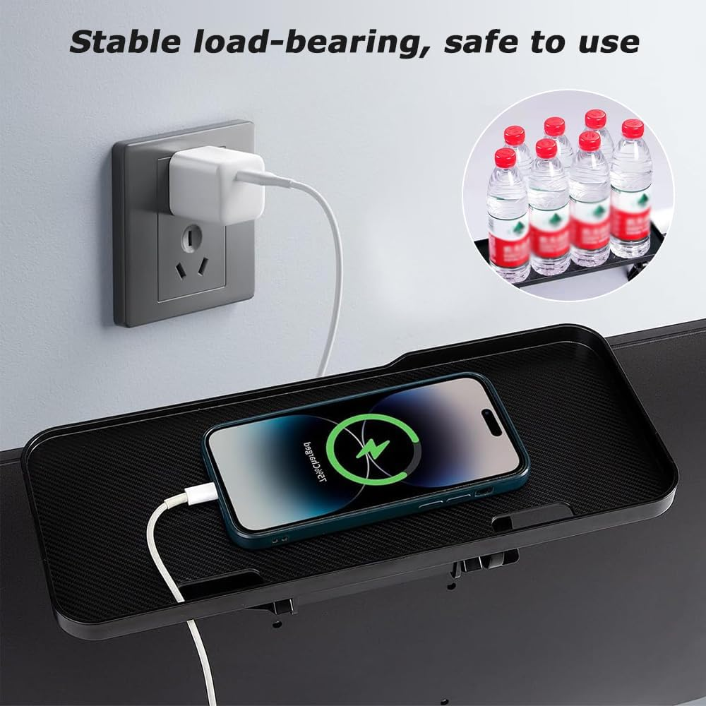 MOTRAIN 11.8" X 4.9" Floating Wall-Mounted Shelf, Adjustable TV/PC Top Shelf for Routers, Cable Boxes, Game Consoles, DVD Players, and More (Black) image number 4