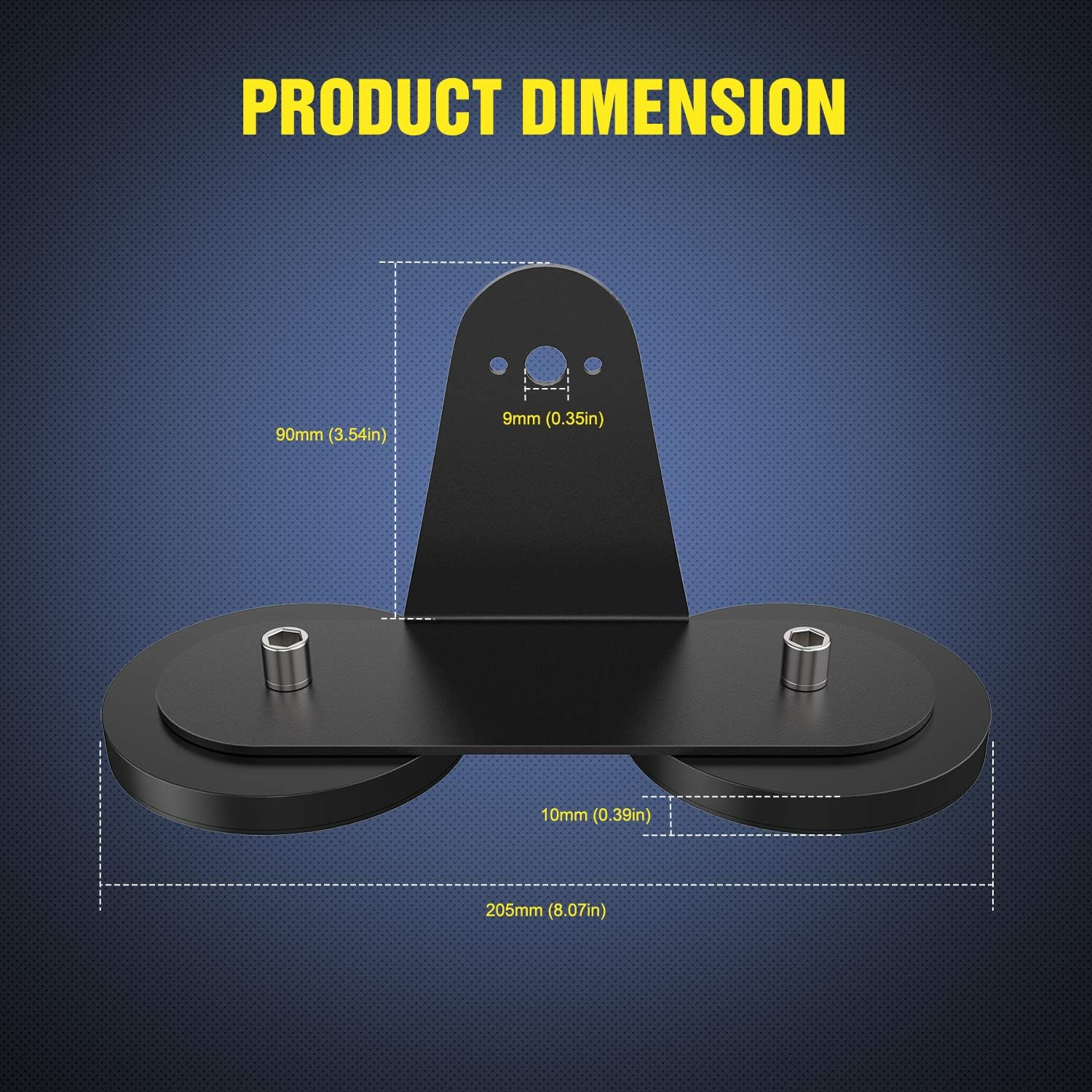 Nilight 2PCS Magnetic Base LED Light Bar Mounting Brackets, Powerful Sucker Holder for Straight Curved Side-Mounted Light Bar Mounting on Hood Roof image number 3