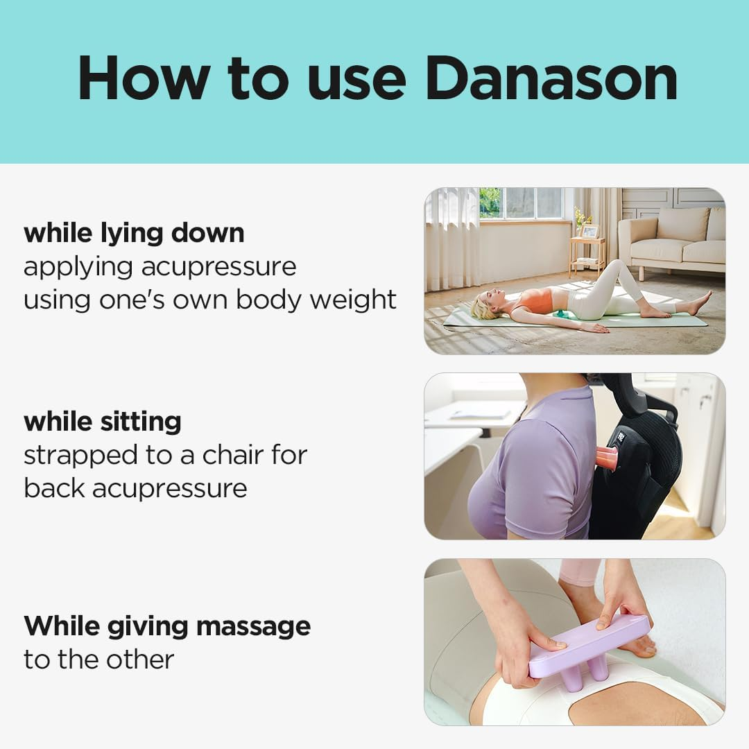Danason - Self Manual Neck Massager, Suboccipital & Occipital Release Tool, Cervical Trigger Point Device for Neck and Lower Back Pain Relief, Deep Tissue Muscle Release Massage Tool (Pink) image number 2
