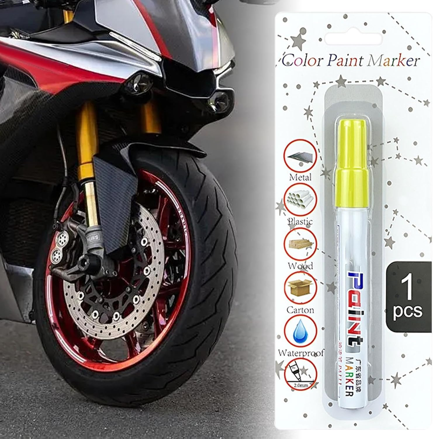 Car Paint Pen, Portable Auto Scratch Repair Pen Set, Fast Drying Automotive Touch up Primer, Multifunctional Vehicle Paint Restorer for Scratches, Water, Dirt Protection - Pink image number 5