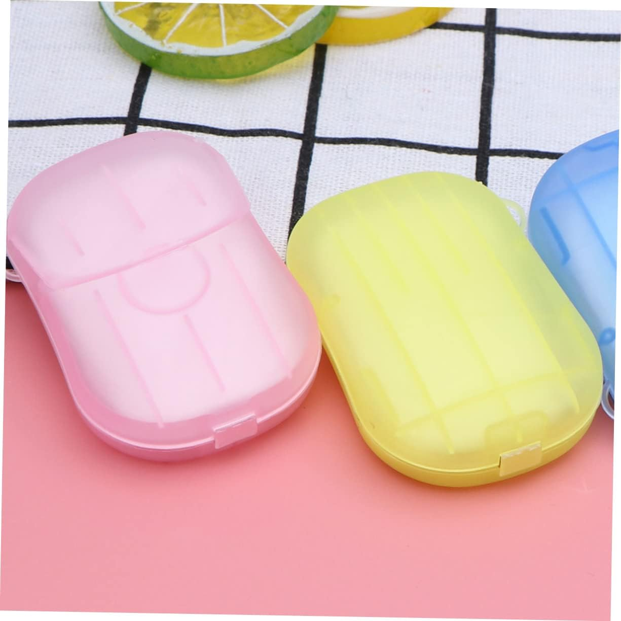 VANZACK Travel Pack Portable Soap Tablets Disposal Soap Sheets for Bath Face Hands Compact Safe Random Color image number 5