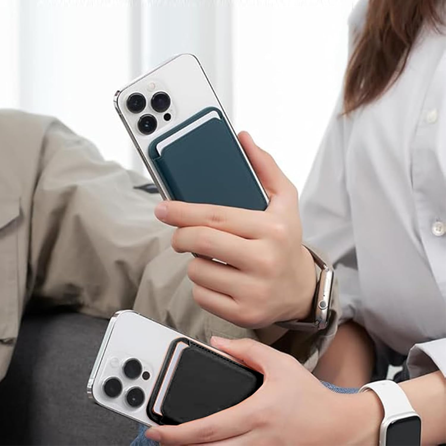 2Pack Magnetic Wallets, Wallet Compatible with Magsafe Wallet, Phone Card Holder, Magnetic Phone Card Holder, Applicable to Iphone 16/15/14/13/12 Series