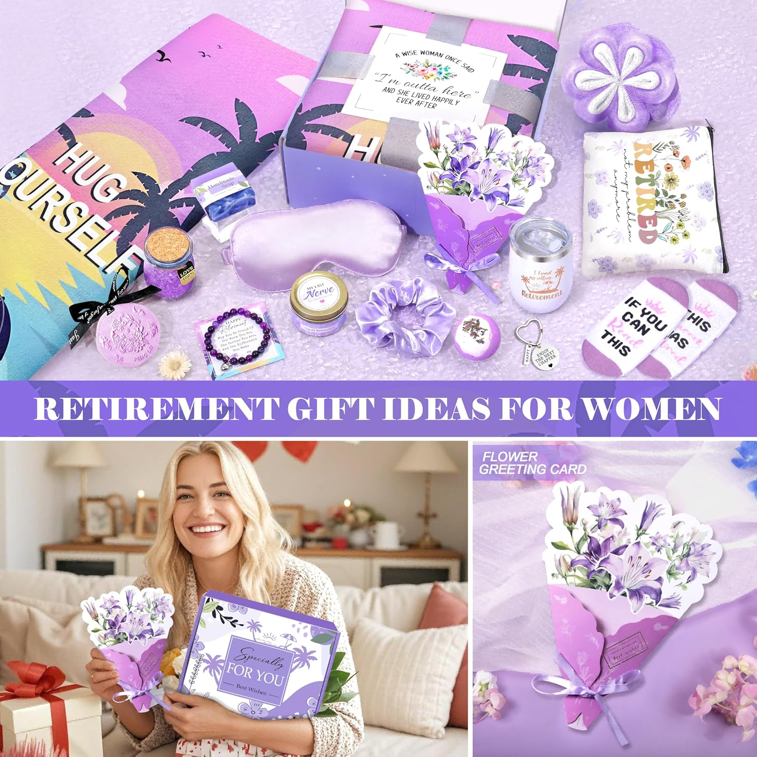 Retirement Gifts for Women 2025 Happy Retirement Gifts for Coworker Nurses Teacher Boss Friends Mom Grandma Retirees Best Retirement Gifts Ideas Funny Retired Gifts Basket