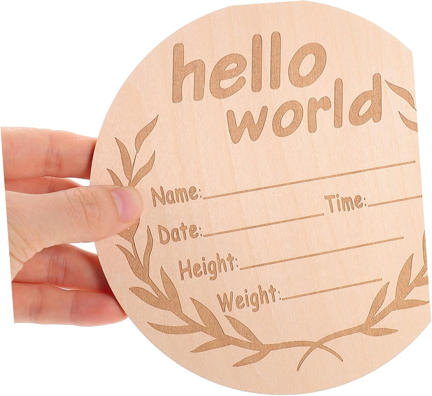 3Pcs Name Announcement Sign Cards for Newborns Classic Wooden Growth Commemorative Boards Present for Parents
