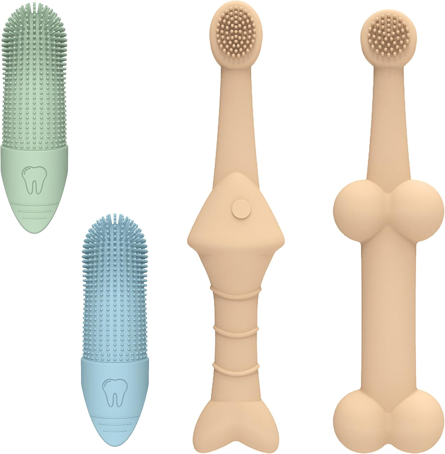 Pet Dental Care Kit, 4-Pack Silicone Finger Toothbrushes for Dogs and Cats, Ultra-Soft image number 3