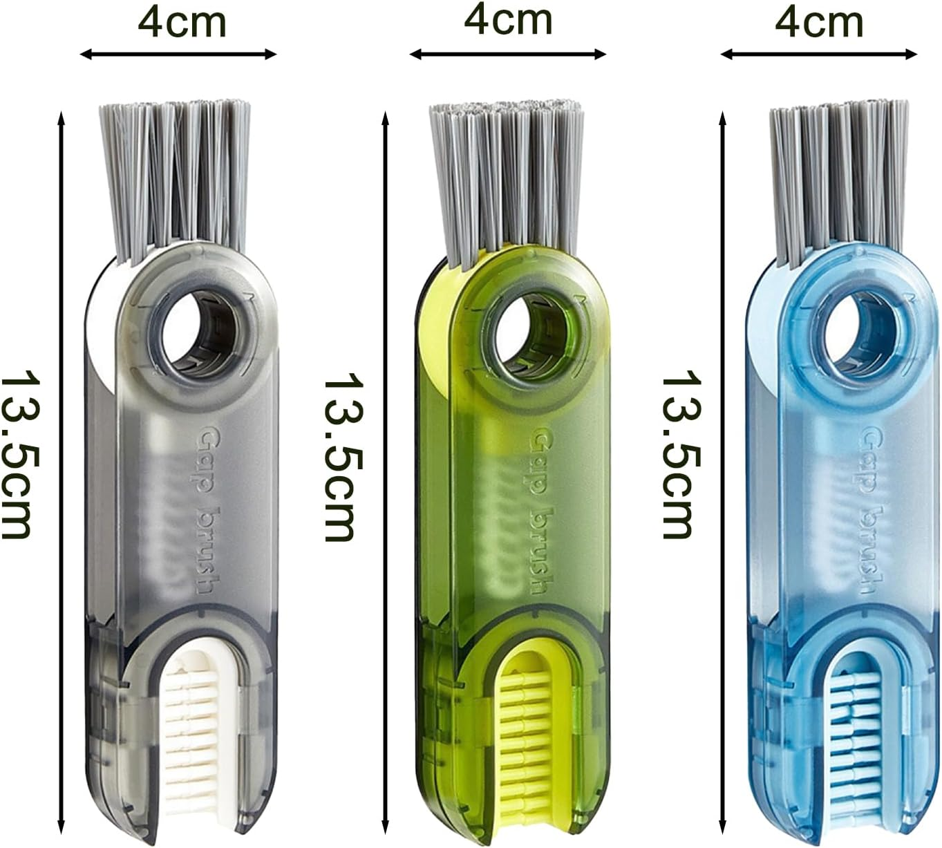 3Pcs 3 in 1 Multifunctional Cup Cleaning Brush Tiny Bottle Cup Lid Detail Brush Straw Cleaner Tools Home Kitchen Cleaning Tools for Deep Detail Cleaning for Water Bottles Coffee Cups Tumblers image number 5