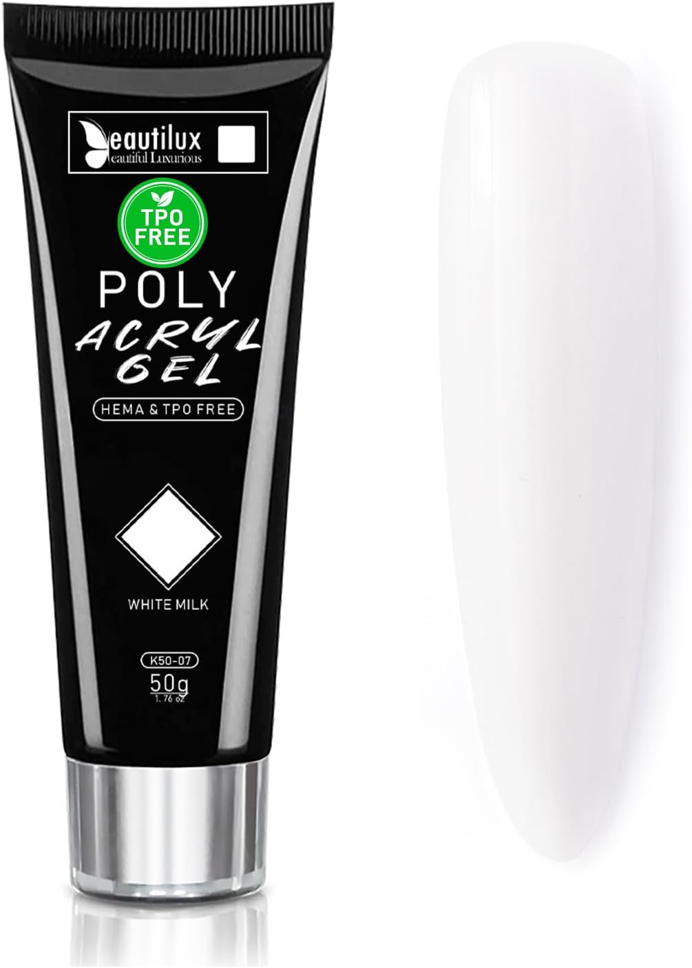 Beautilux Acrylic Gel for Nails - Pink, Long Lasting Nail Art, Quick Extension, Natural Look, UV Gel for Starters - 50 Ml