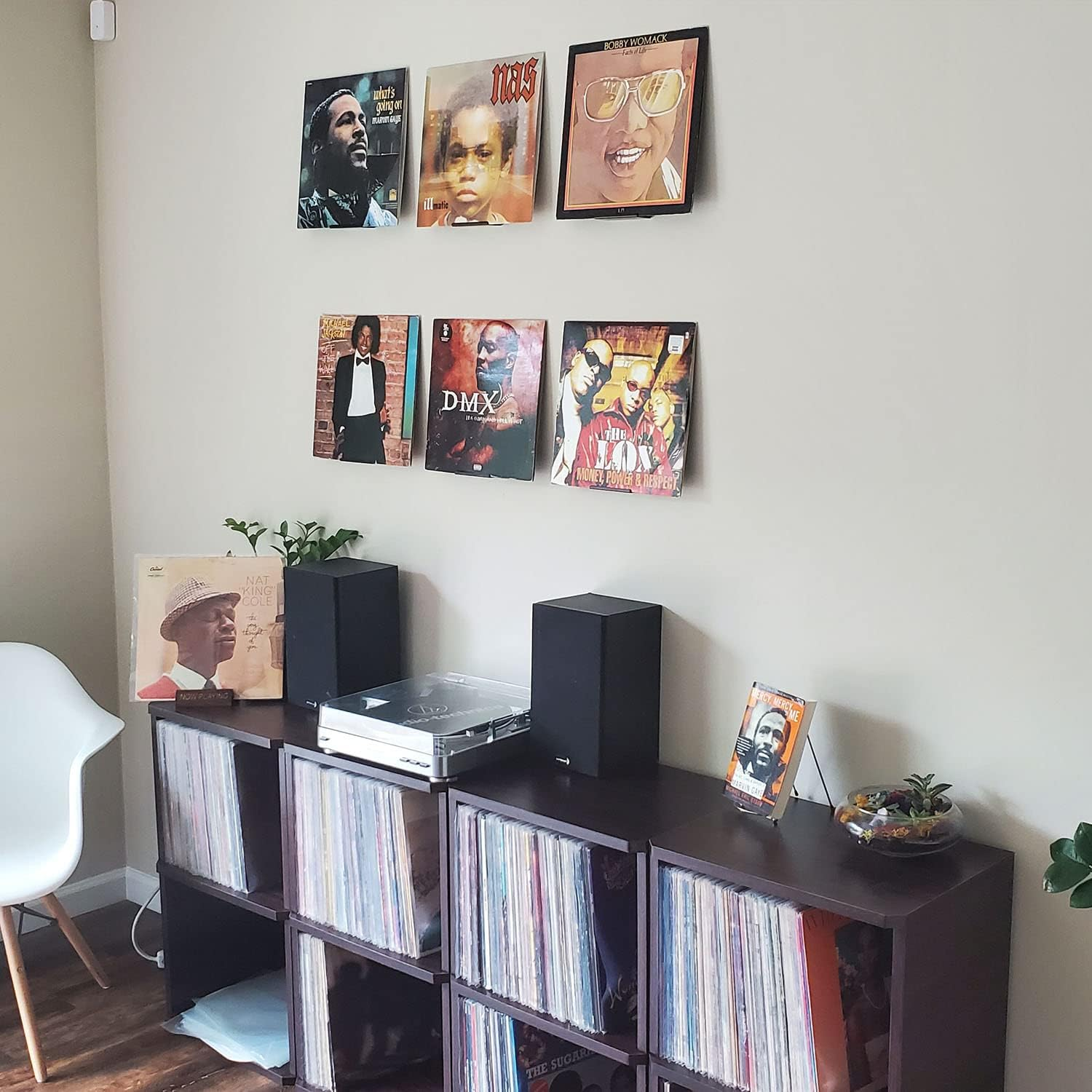 6 Pack Vinyl Record Wall Mount, 3.94 Inch Black Acrylic Album Record Holder, Vinyl Record Display Shelf for Daily LP Listening(Hardware Included) image number 3