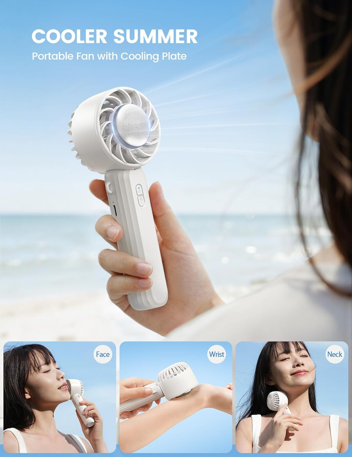 Lamicall Frozen Pad Handheld Fan, Cooling Plate Portable Fan - 5S Instant Cooling to 10&deg;C Ice Cool Pad, 3 Speeds, Desk Table with Lanyard image number 3