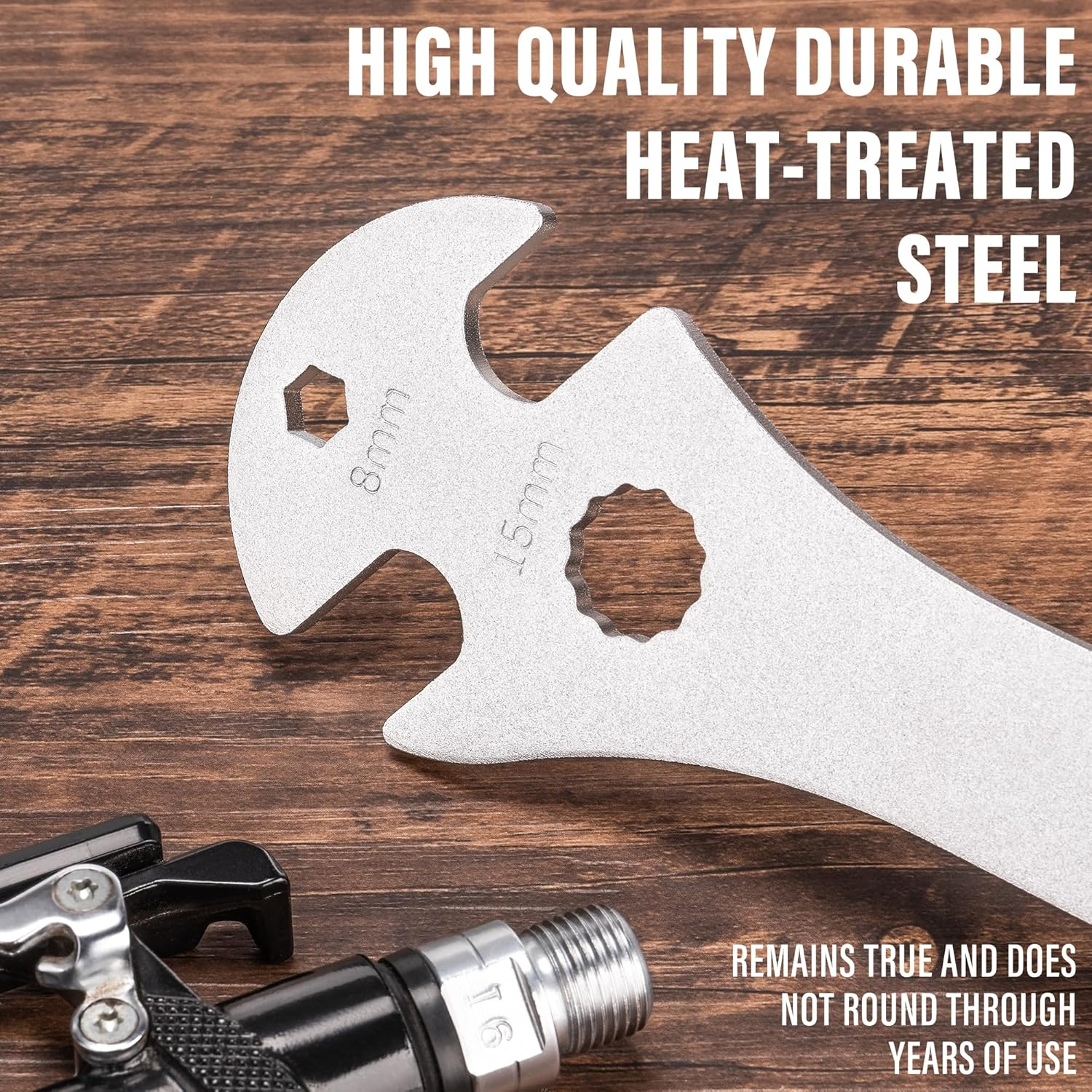 GEWAGE Bike Bicycle Pedal Wrench - Long Handle Pedal Spanner Double Wrench for Mountain & Road Bike image number 5