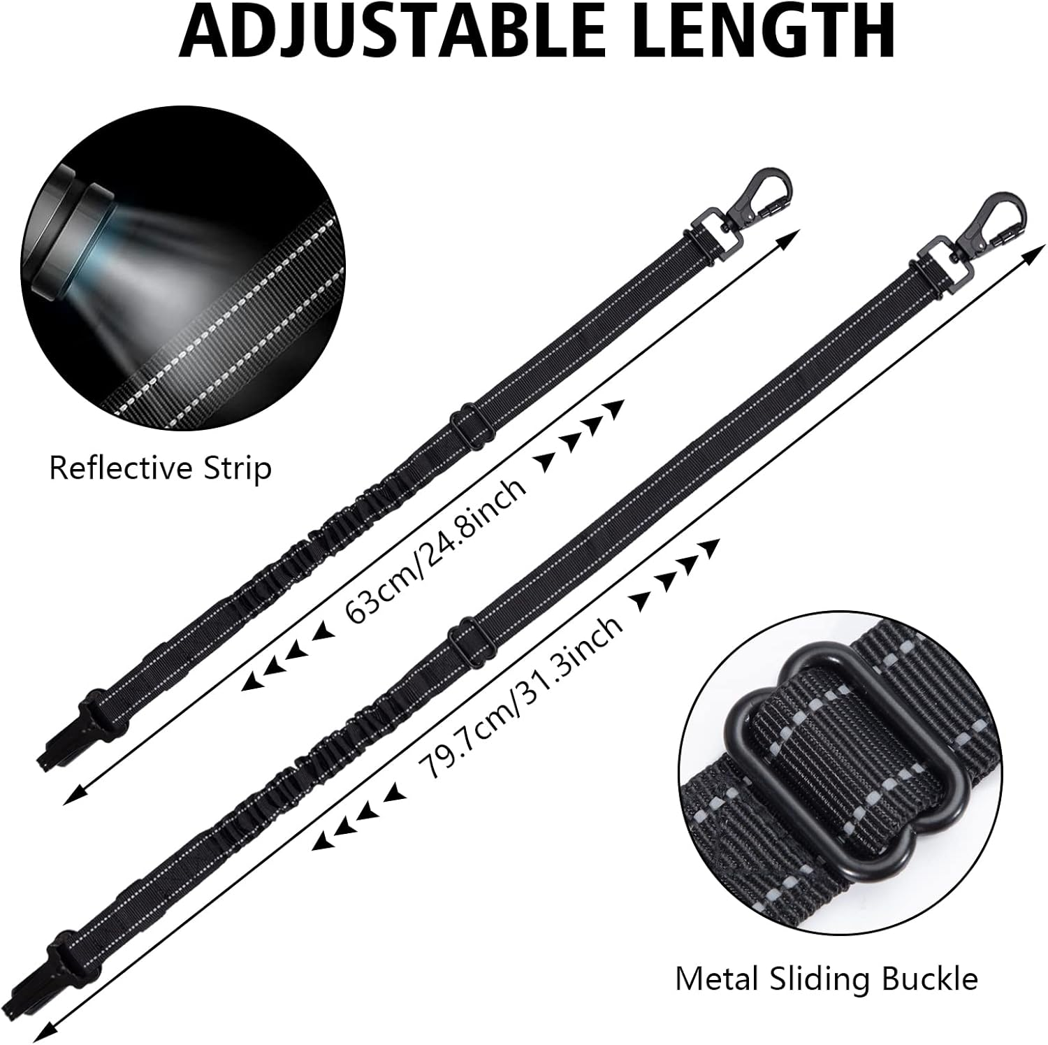 Dog Seat Belt Adjustable Dog Belt Safety Harness Seat Belt Dog Car with Shock Absorption and Carabiner Suitable for All Dog Breeds image number 2