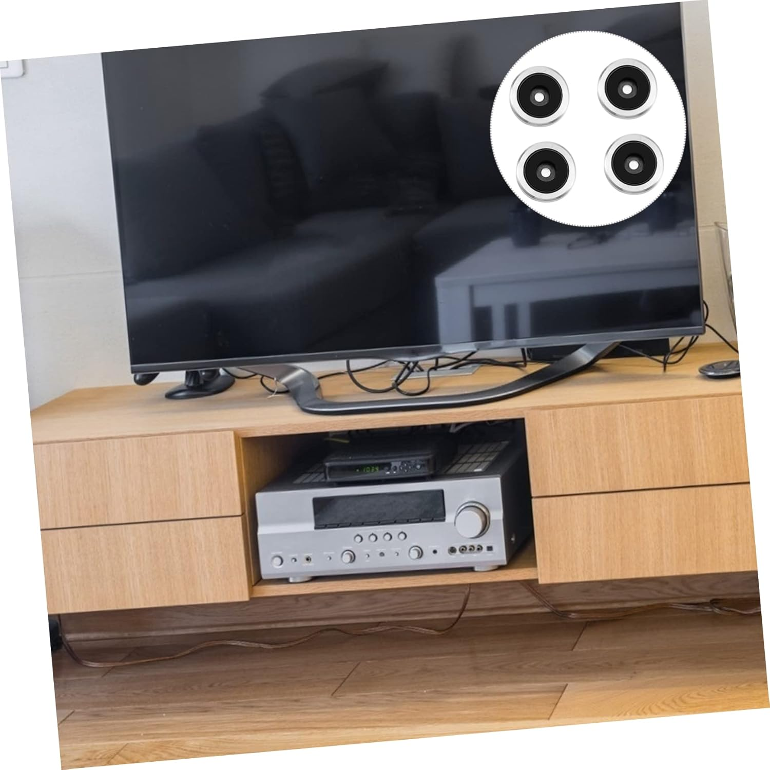 Anti Vibration Amplifier Feet Pads Speaker Pads Aluminium Alloy Shock Absorber Isolation Sturdy Design for Audio Equipment Protection in Home Audio Setup image number 1