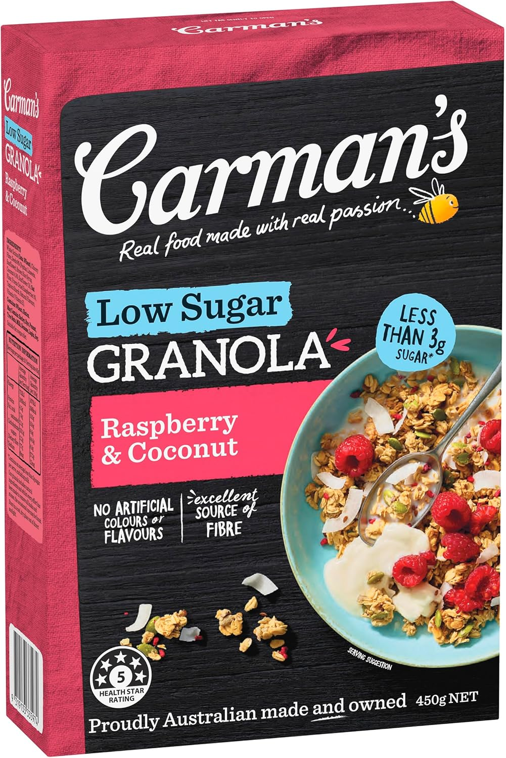 Carman'S Low Sugar Raspberry and Coconut Granola 450 G image number 5