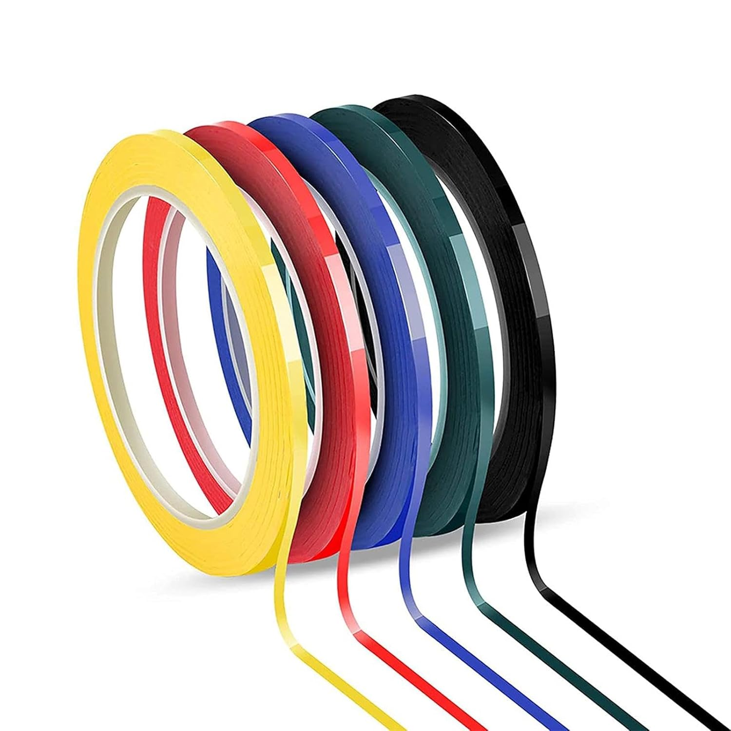 5 PCS Colored Masking Tape, Self Adhesive Grid Marking Tapes, Rolls Crafts Labeling Paper for Whiteboard, Art Board Outdoor image number 5