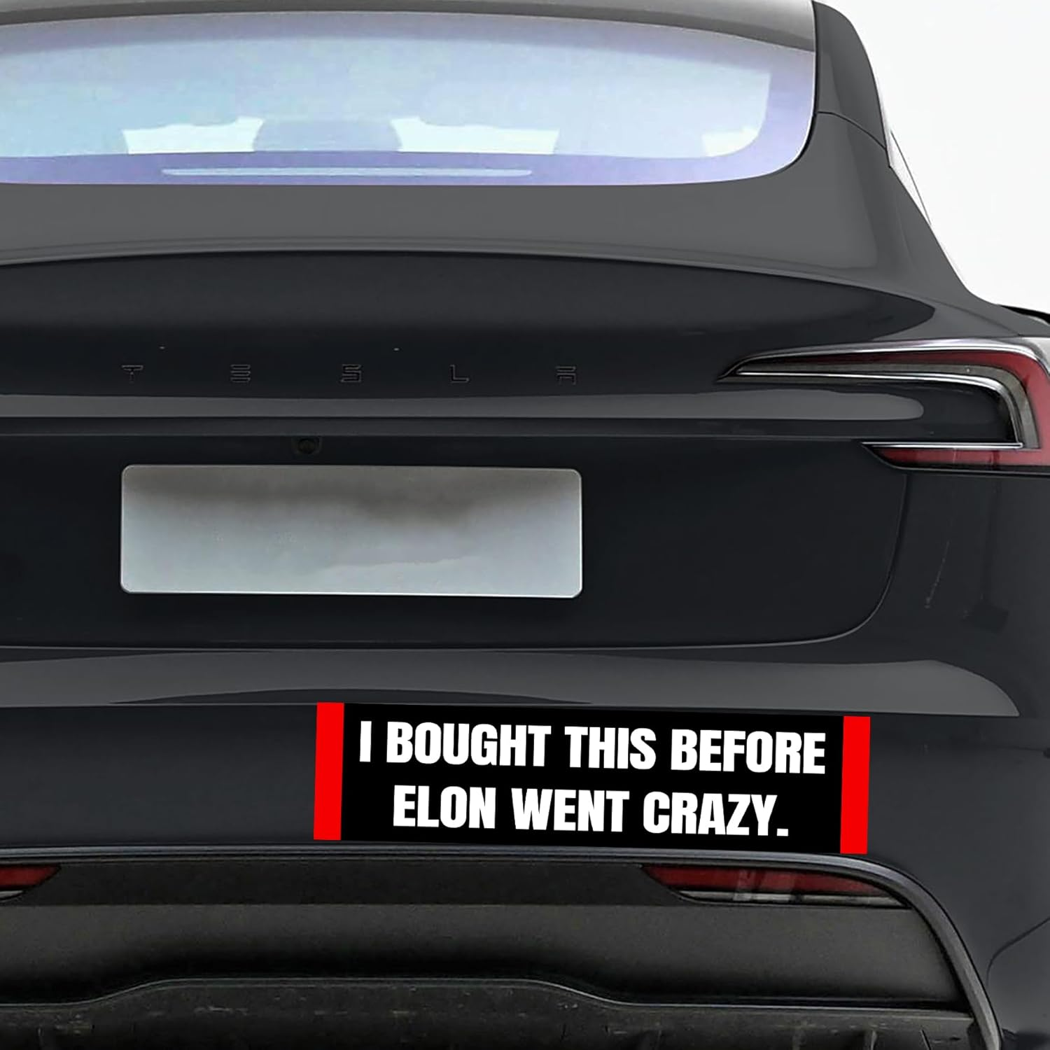 2Pack Tesla Car Sticker - I Bought This before We Knew Elon Was Crazy!Funny anti Elon Bumper Sticker ! Model X Y 3 S Vinyl Window Cling Decal