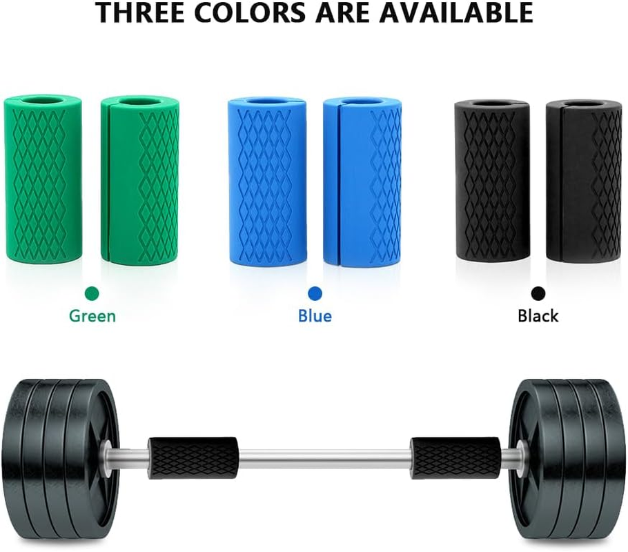 Barbell Grips,Dumbbell Grips for Hands Anti-Slip Barbell Grips for Dumbbell Adapter Barbell and Dumbbell Fat Bar Grip for Weightlifting Superior Barbell Handle Grip& Fat Bar Training - Green image number 2