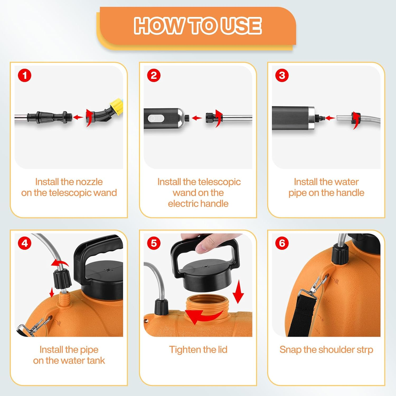 8L Electric Garden Sprayer, Shoulder-Type Electric Watering Pot Air Humidification Portable Spray Multifunctional Gardening Irrigation Home image number 4