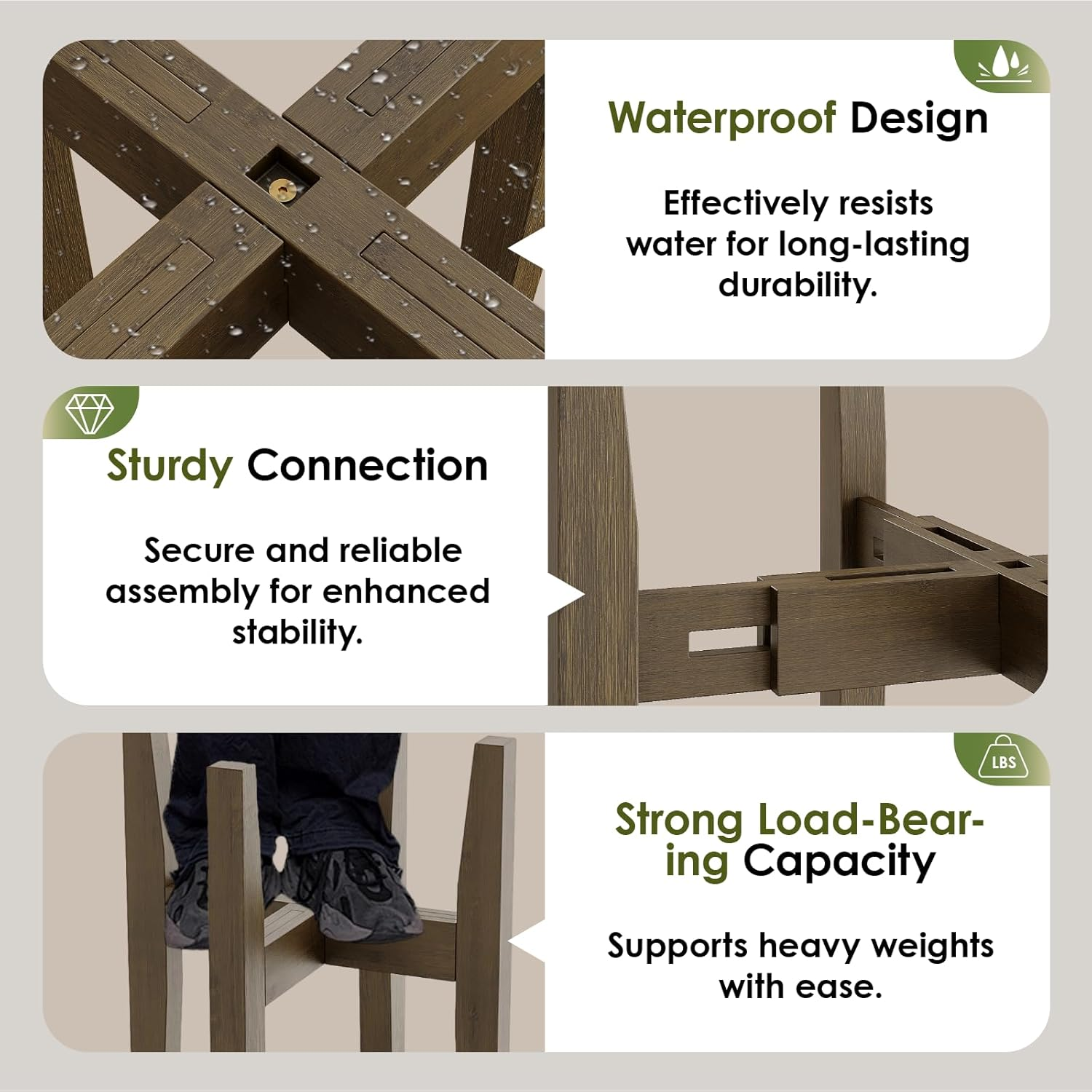 Bamworld Adjustable Plant Stand Indoor, Bamboo Indoor Planter Stand, Mid Century Modern Flower Pot Holder Rack, Fit 7.8'' to 12'' Planter