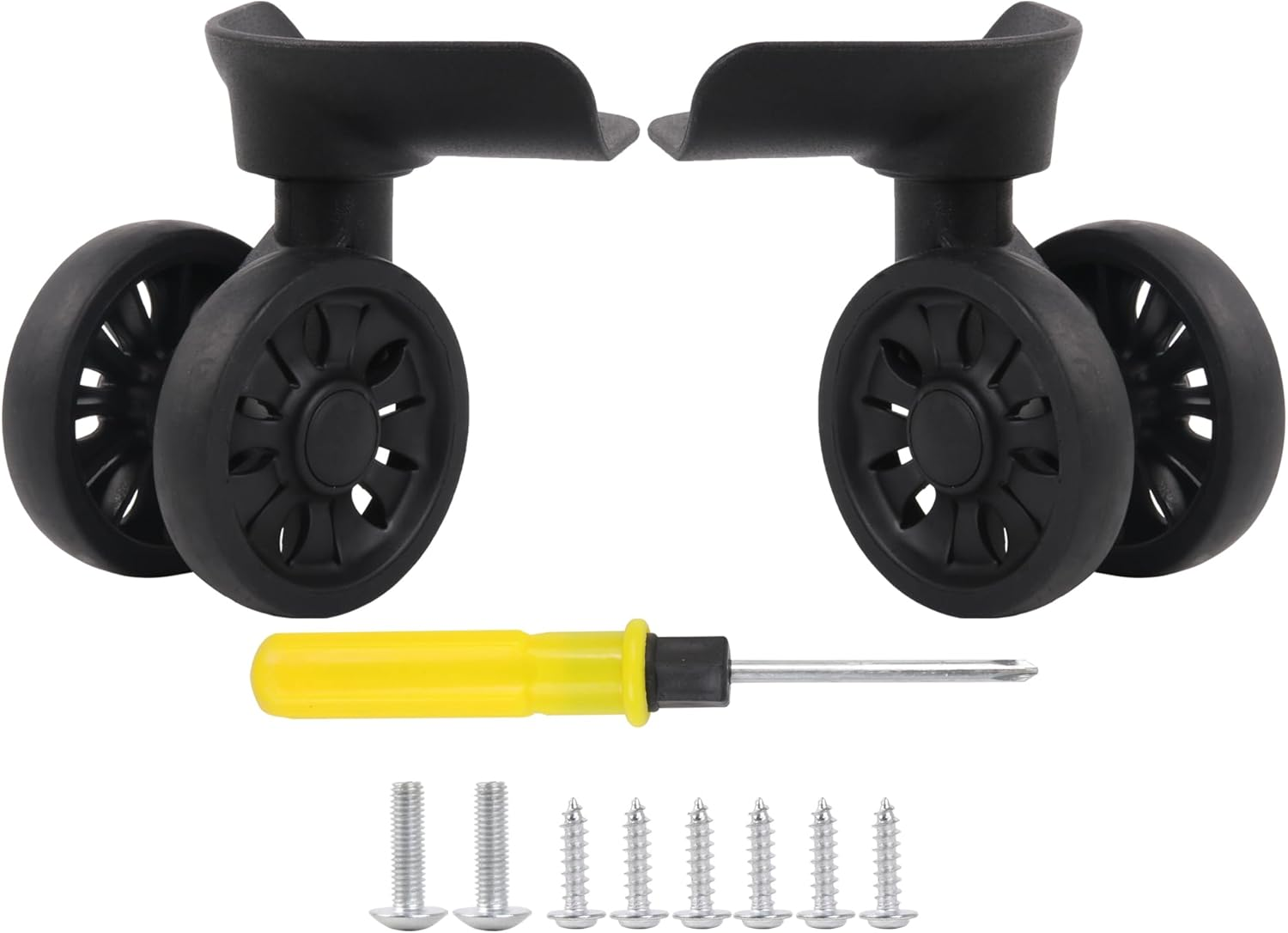 RDEXP 2 Pack Luggage Swivel Wheels Suitcase Replacement Wheels Black W271 image number 2