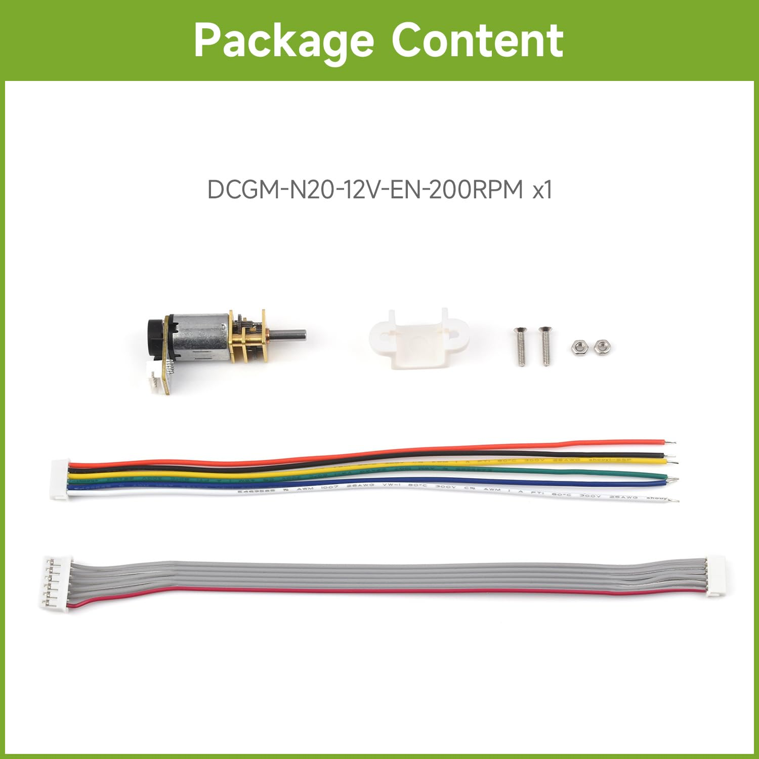 Waveshare N20 DC Gear Motor, Magnetic Hall Encoder, All-Metal Gearbox, High Precision Reduction Motor, with L-Shaped 6PIN Connector image number 5