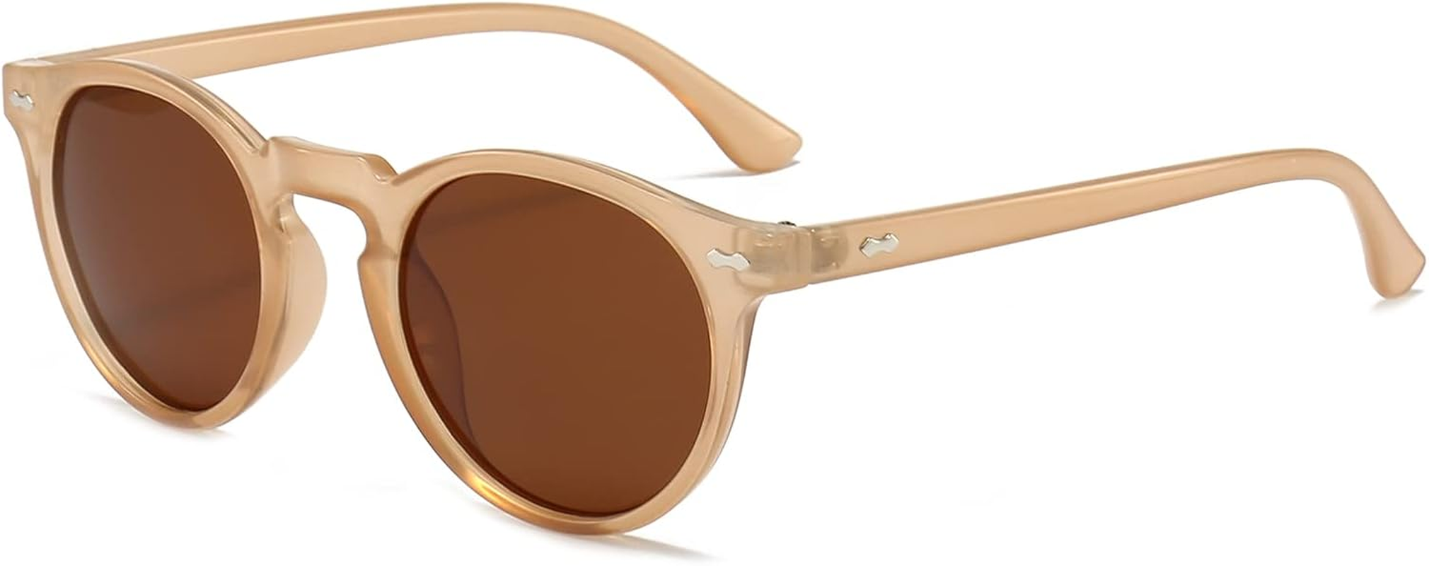 GNOLONG Polarized round Sunglasses for Women Men Vintage Retro Small Oval Polarized 90S Sunglasses UV400 Protection