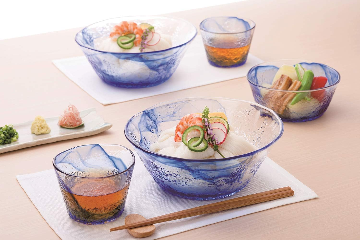 Toyo Sasaki Glass P-43315-F/B-JAN Buckwheat Boaguchi Blue, Approx. Diameter 3.6 X 2.6 Inches (9.2 X 6.5 Cm), Rush Blue, Tsuyu Pot, Made in Japan, Dishwasher Safe image number 3