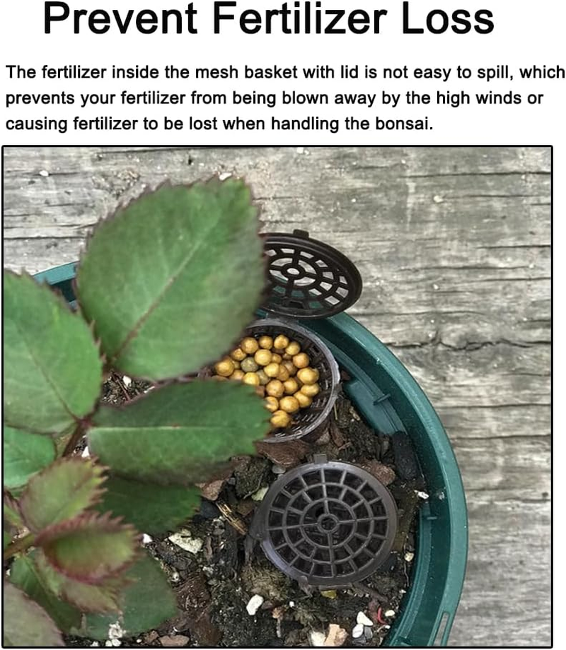 Tophomer 10 PCS Bonsai Fertilizer Basket with Lid, Large Garden Nursery Pots Planting Nutrition Cups Automatic Fertilizer Box for Orchids, Succulent. Small Plants image number 3